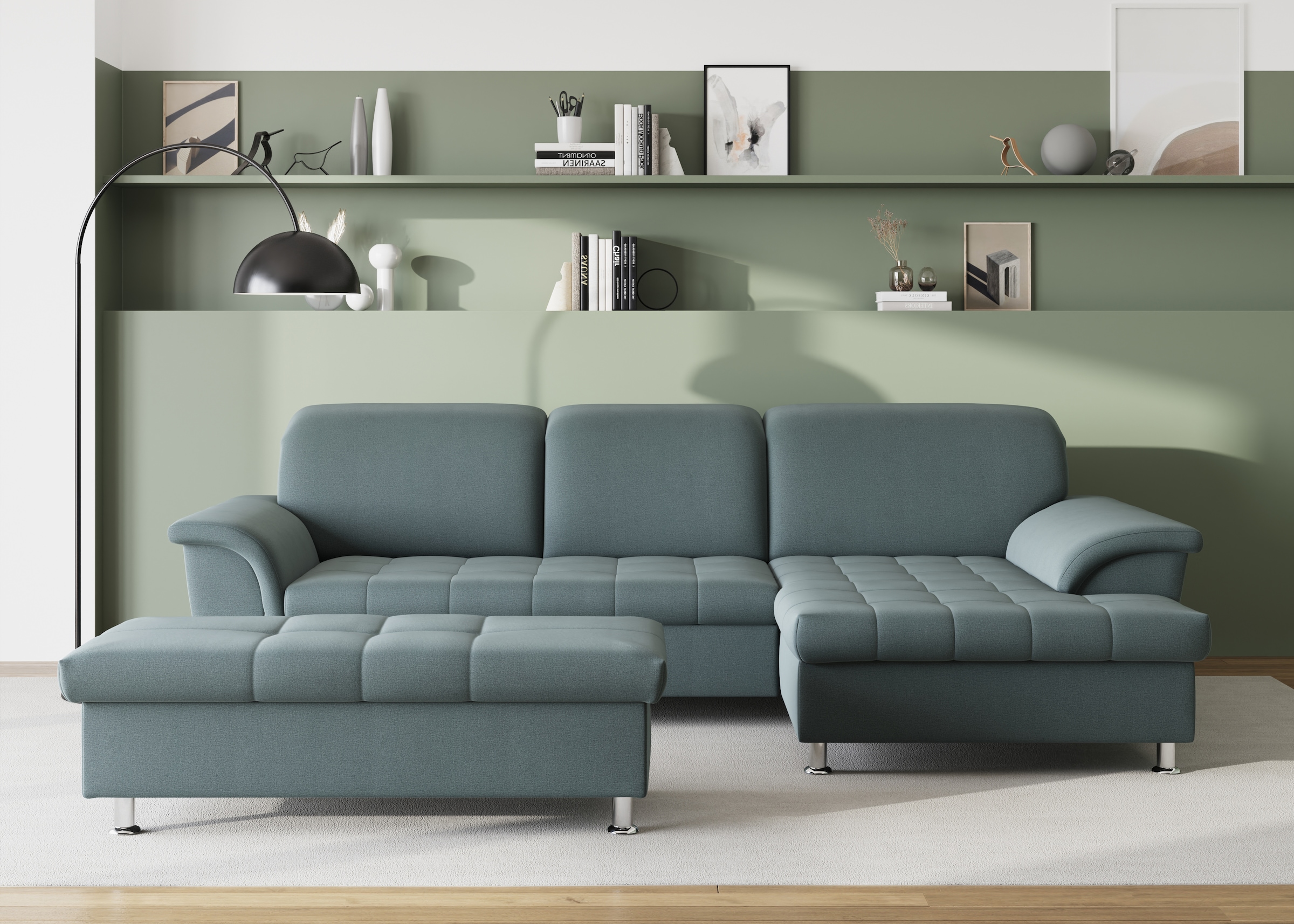 DOMO collection Ecksofa Franzi, wahlweise mit Bettfunktion, Bettkasten und Kopfteilverstellung