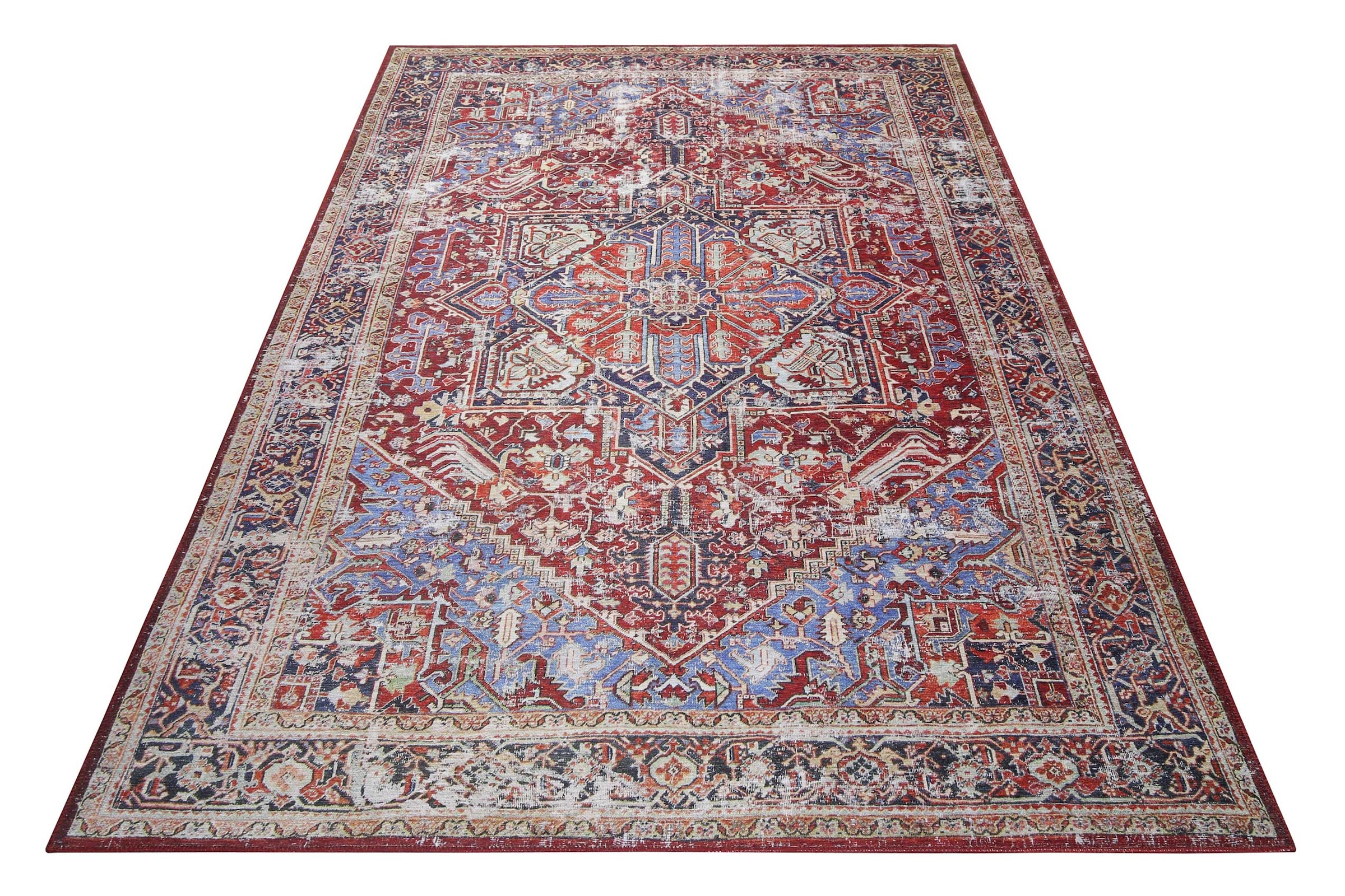 Homie Living Teppich »Como«, rechteckig, 6 mm Höhe, Kurzflor, Vintage, Orient, gewebt, Wohnzimmer, Schlafzimmer, waschbar