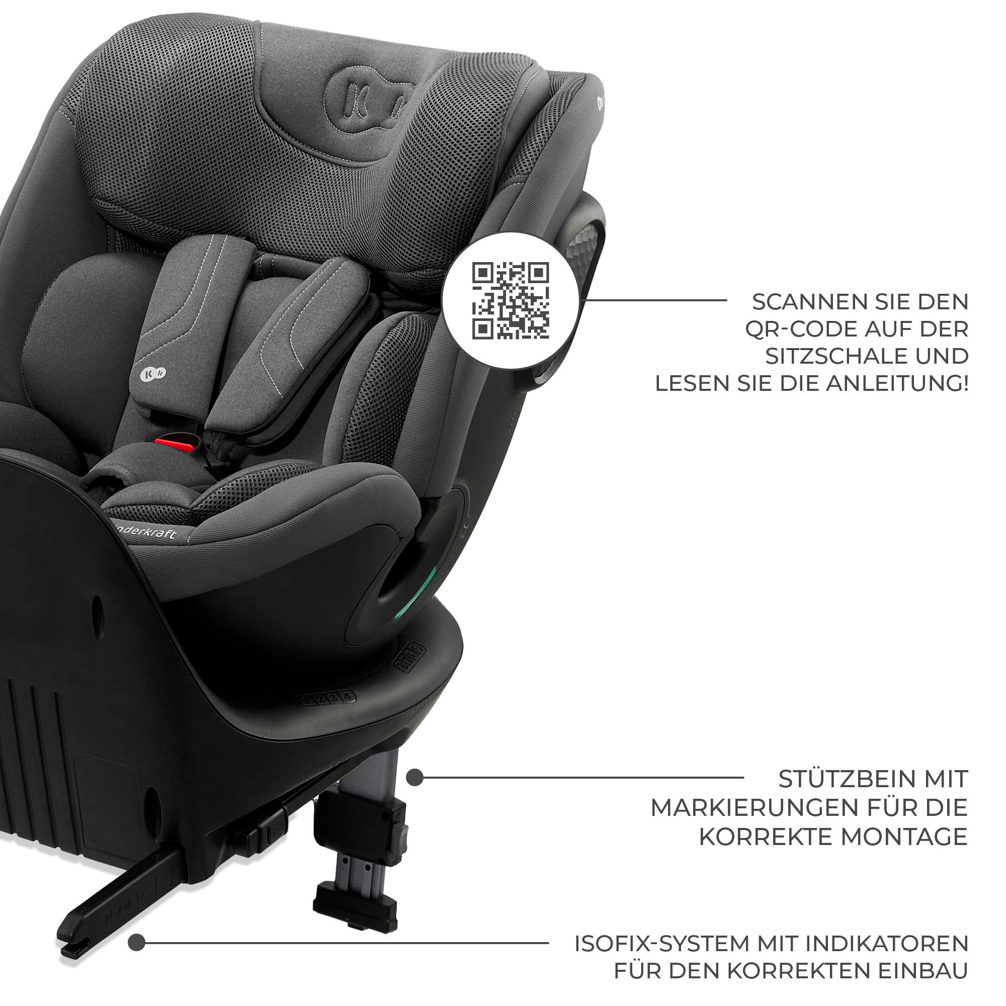 Kinderkraft Autokindersitz »XRIDER 2 i-Size« Klasse 0 / 1 / II / III (bis 36 kg) 360° – drehbarer Kindersitz