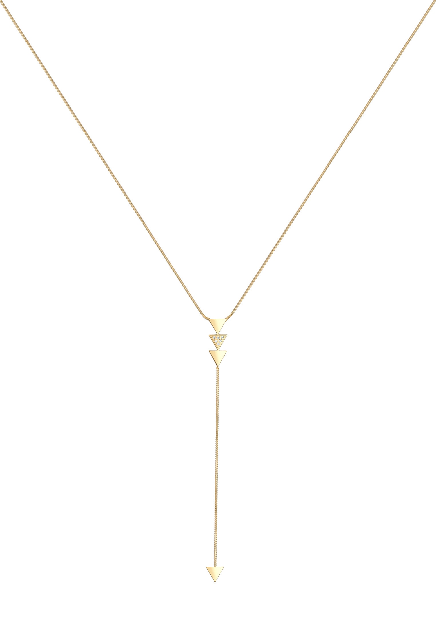Elli Collierkettchen »Y-Kette Dreieck Glas Kristalle Weiß 925 Sterling Silber«