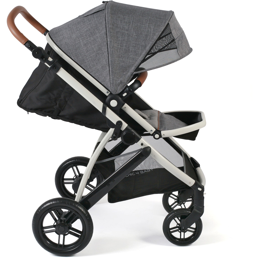 CHIC4BABY Kombi-Kinderwagen »Torre, Melange Grau«, 15 kg