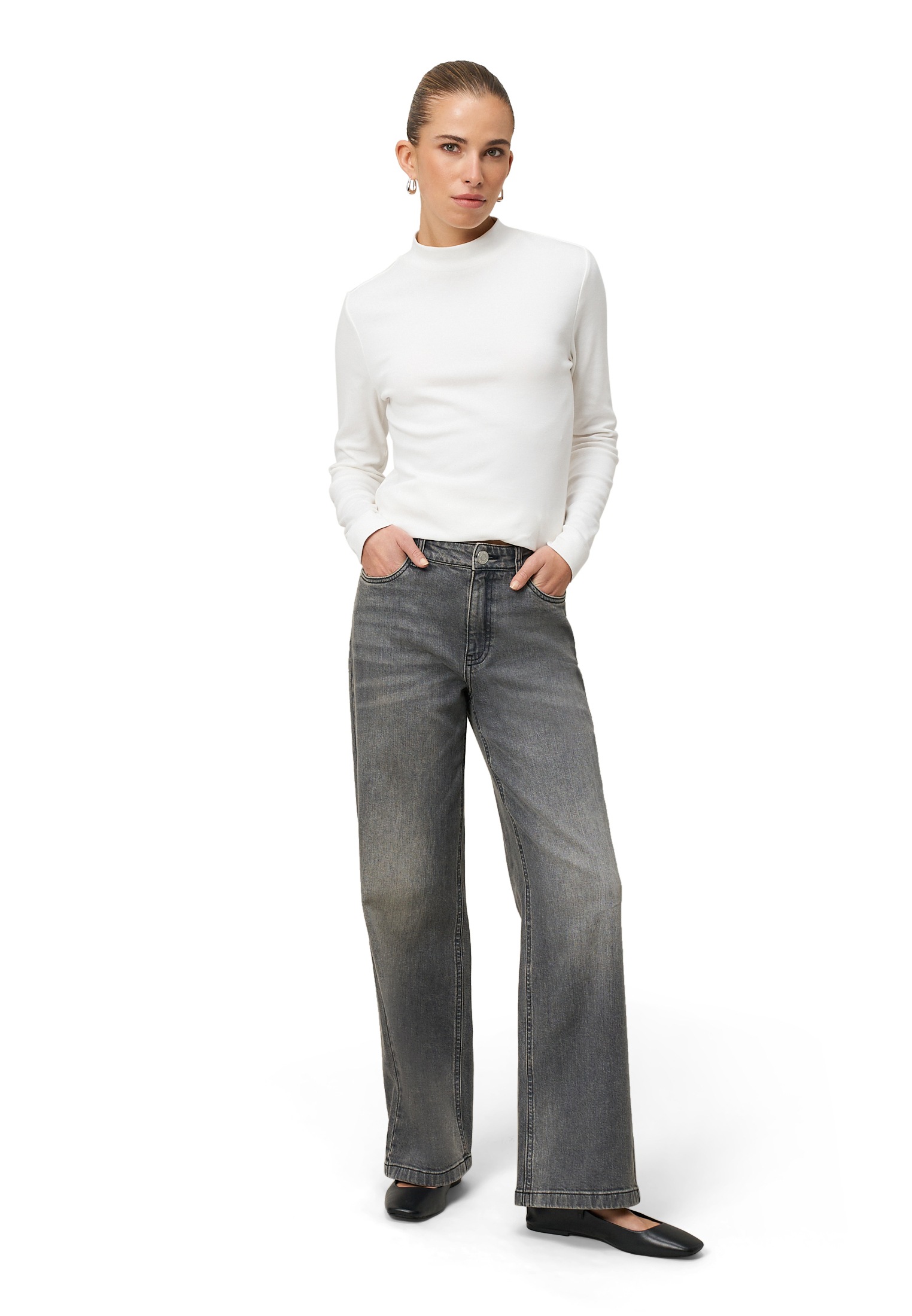 Zero Damen Wide Leg Jeans Dark Grey 32 3