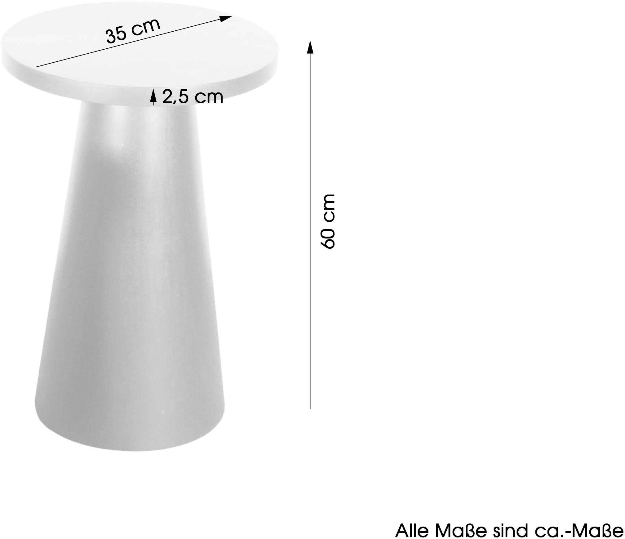 byLIVING Beistelltisch »Cone«, aus Massivholz in schwarz oder white wash, verschiedenen Größen