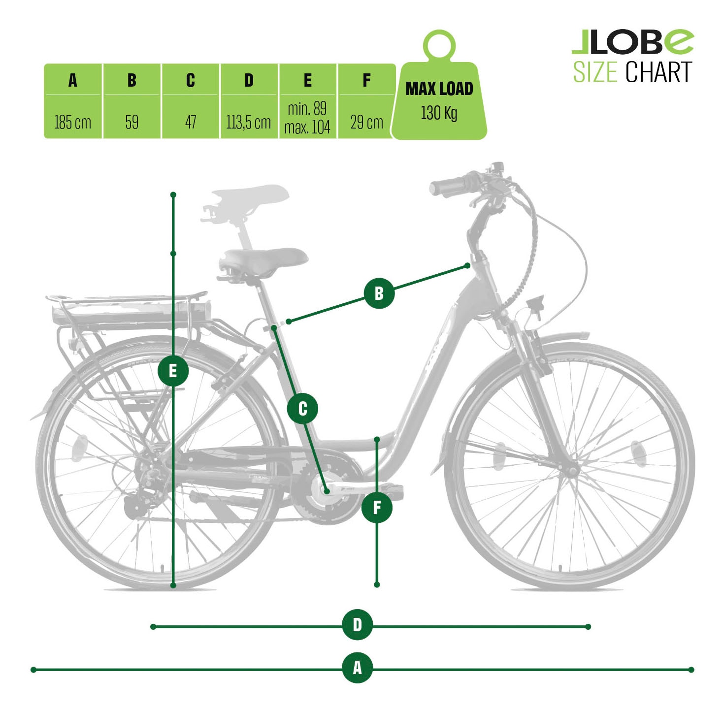LLobe »City E-Bike 28" County anthrazit« 7 Gang Shimano Altus Schaltwerk Kettenschaltung Heckmotor 250 W