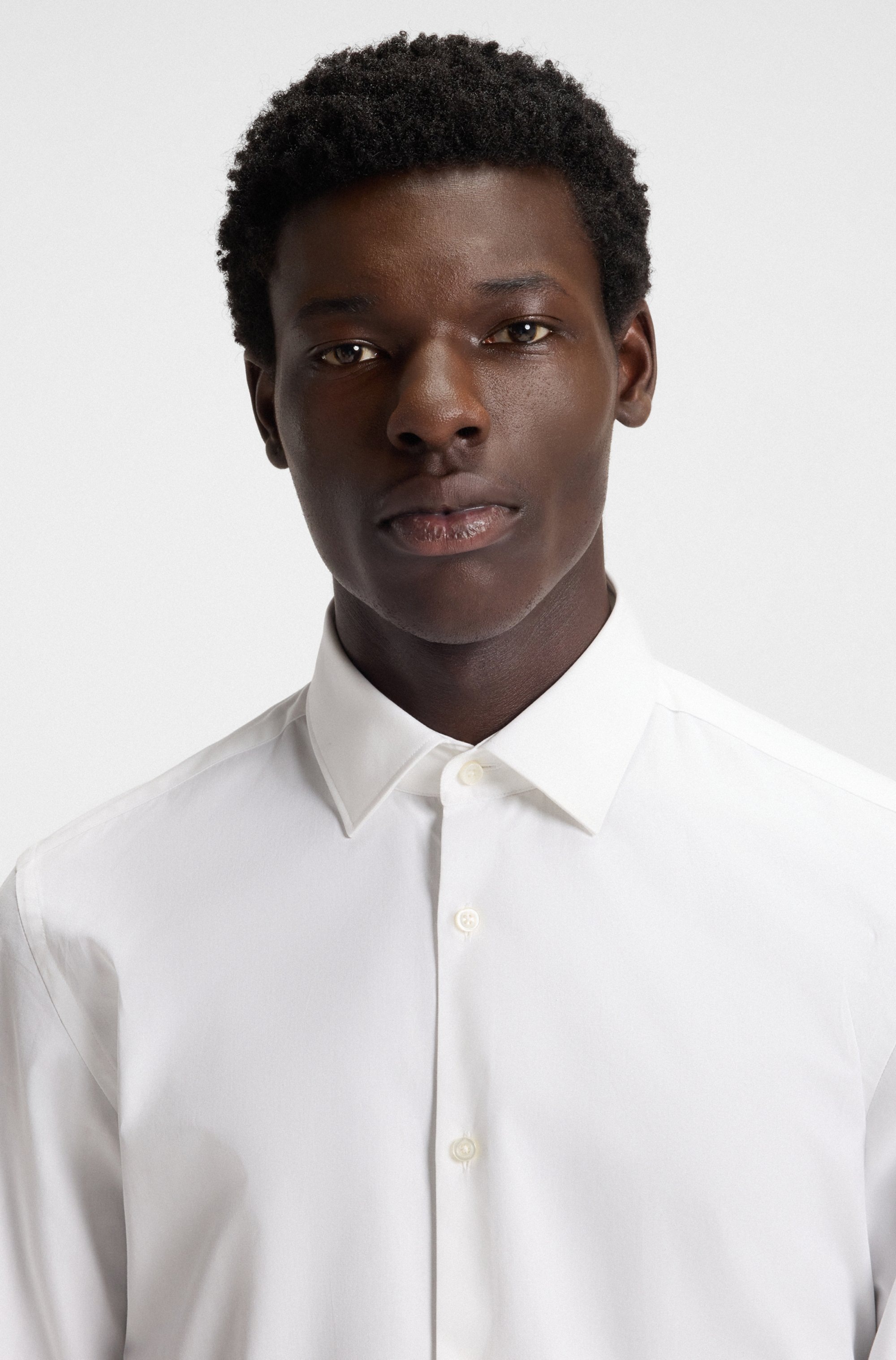 HUGO Langarmhemd "Kenno" Slim-Fit Hemd aus bügelleichter Baumwoll-Popeline günstig online kaufen