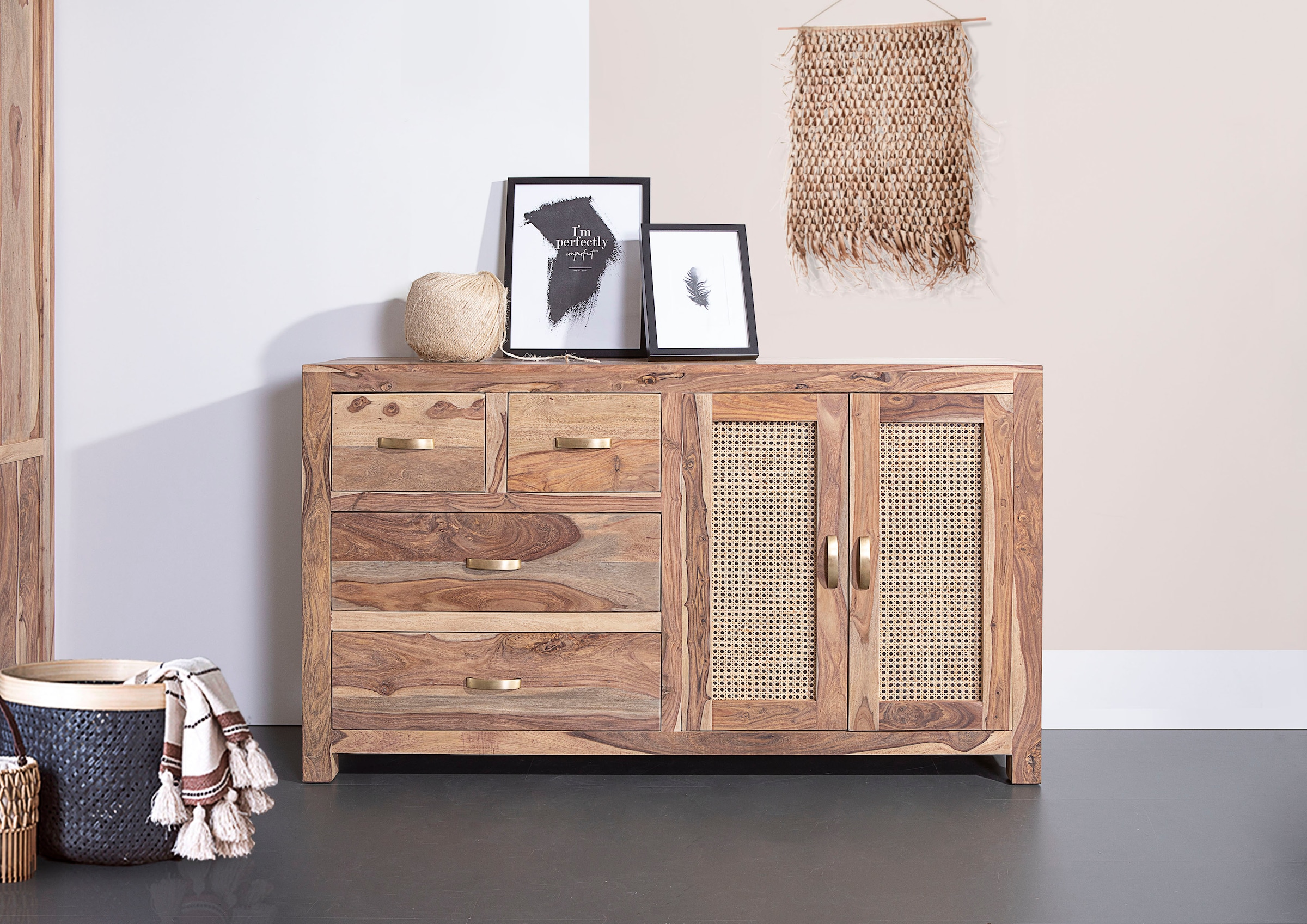 Gutmann Factory Sideboard, Kommode mit Wiener Geflecht, Breite 150 cm günstig online kaufen