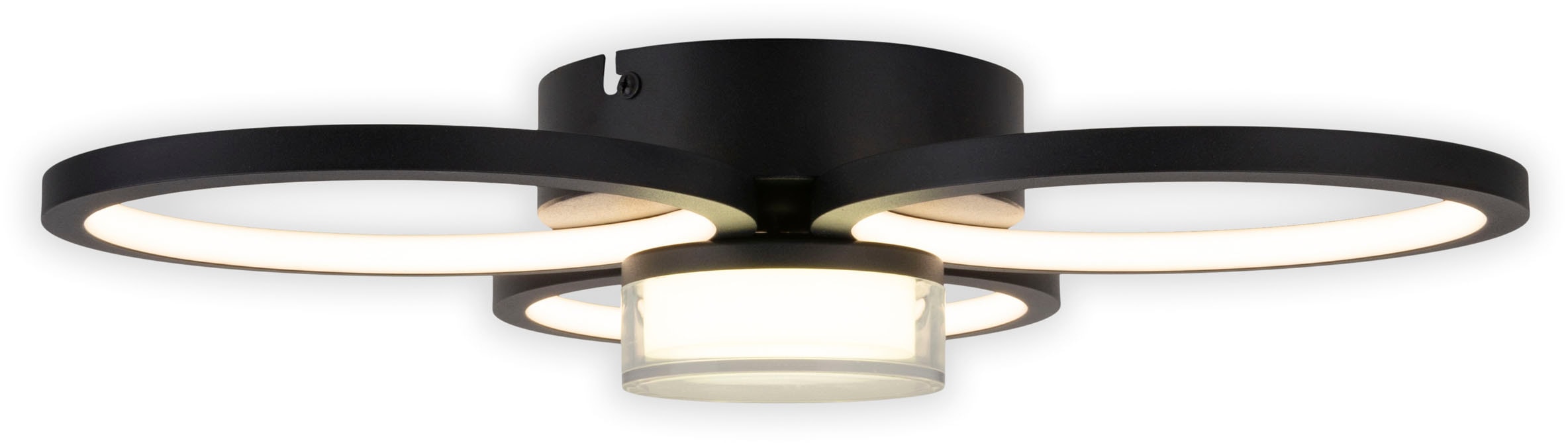 näve LED Deckenleuchte »Cimo«, 1 flammig, Leuchtmittel LED-Modul | LED wechselbar, stufenweise dimmbar per Wandschalter, Lichtfarbe warmweiß, schwarz