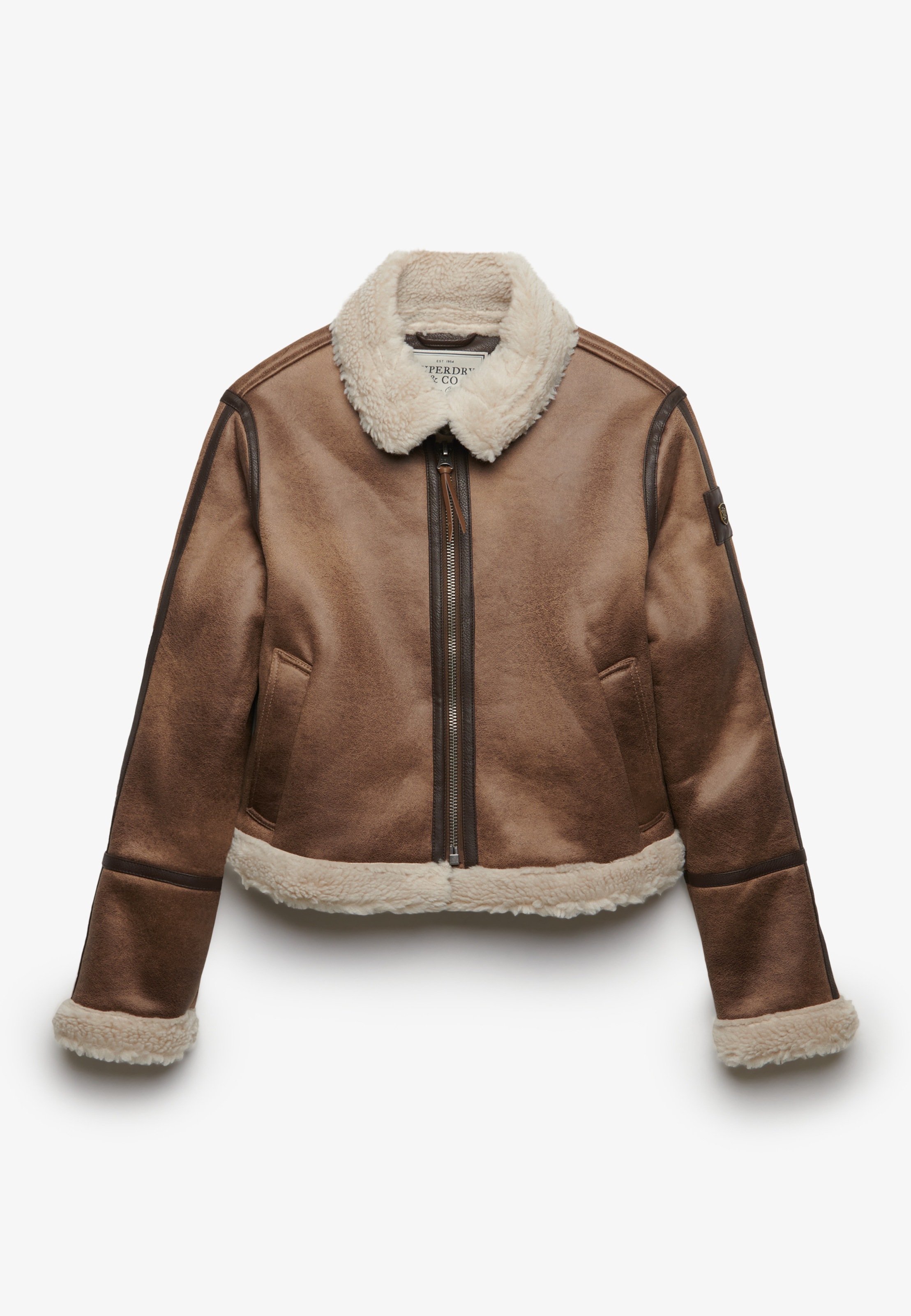 Superdry Kurzjacke »FAUX SHEARLING JACKET« Kunstfaser, relaxed fit