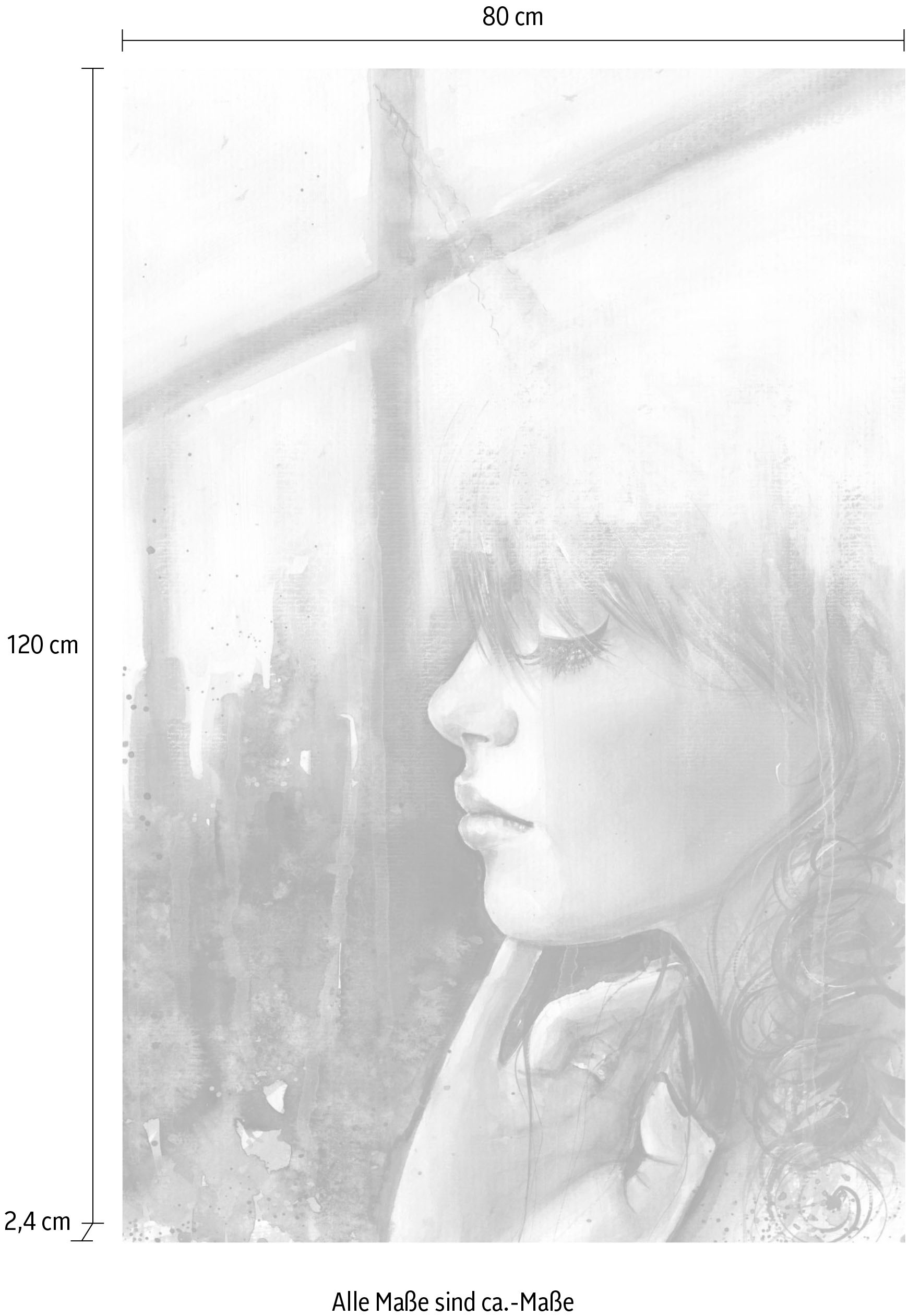 queence Acrylglasbild »Frau am Fenster«, Kunst-Frau-Bilder von Frauen, Fine Art-Print in Galeriequalität