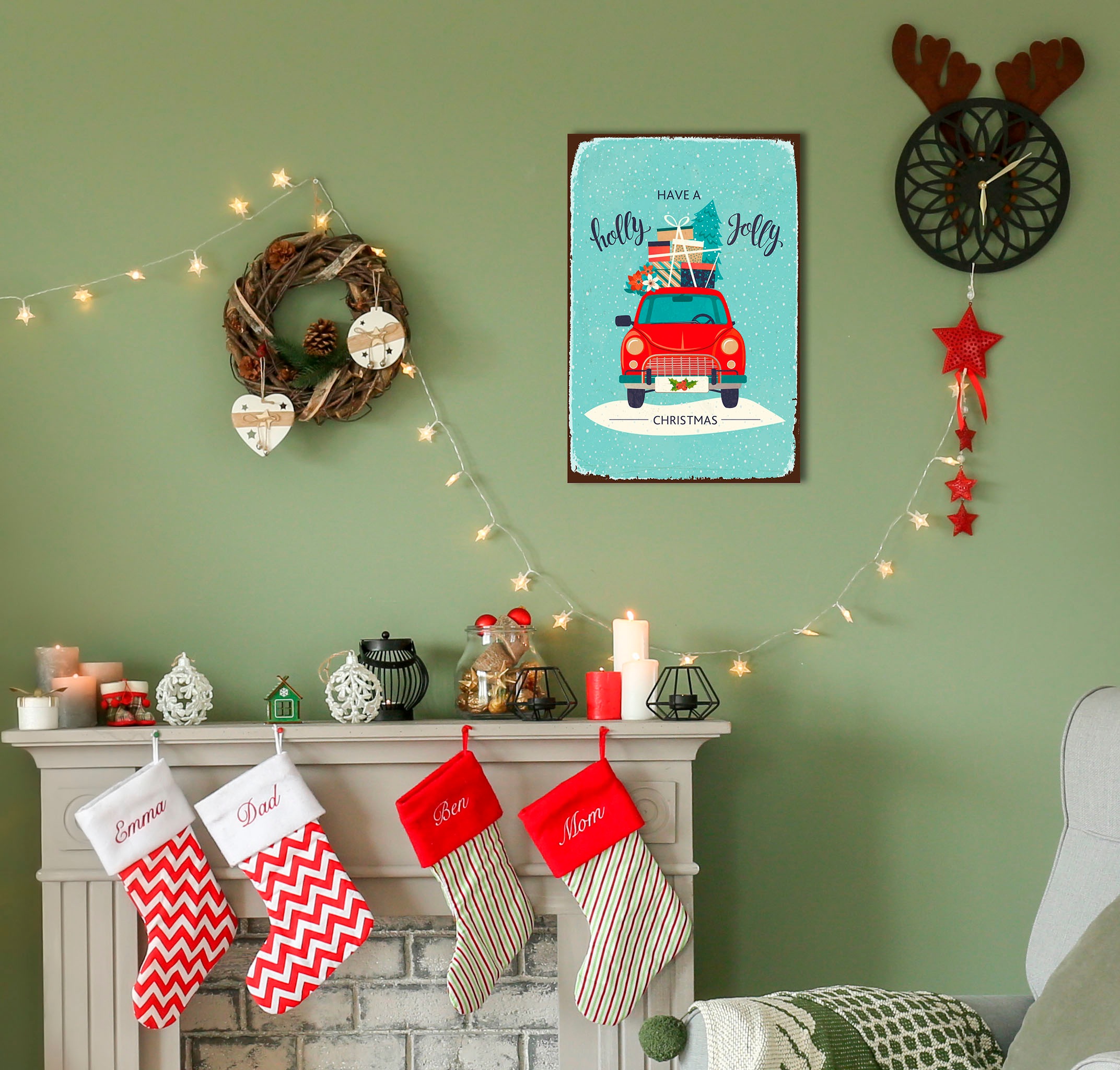 queence Metallbild »Holly Jolly« (1 St.) Stahl...
