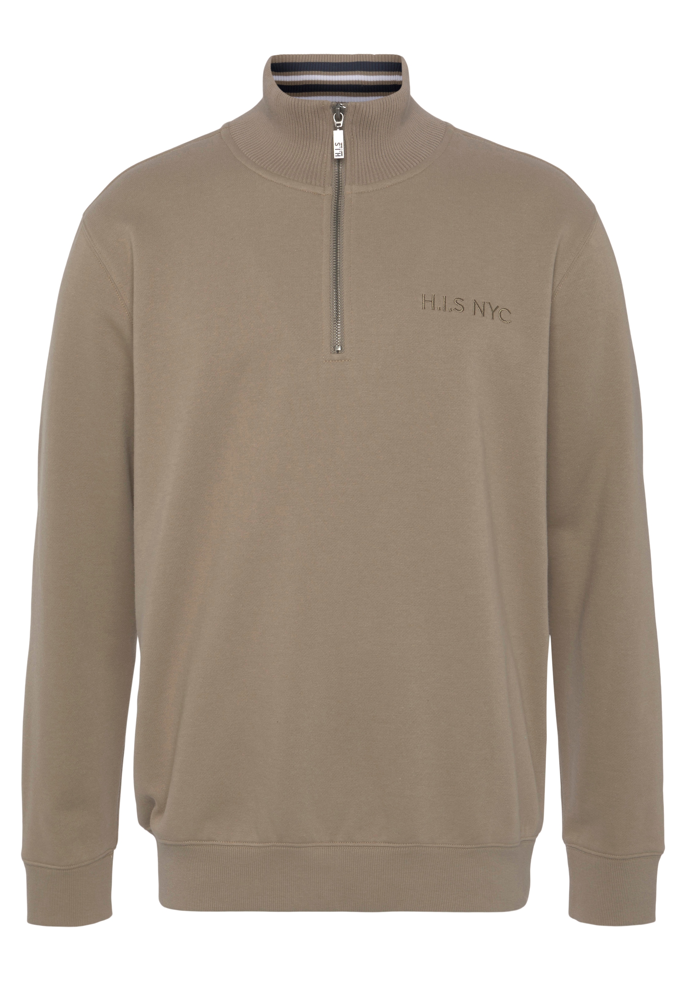 H.I.S Sweatshirt, unifarben, aus dehnbarer Sweatware, mit Logostickerei