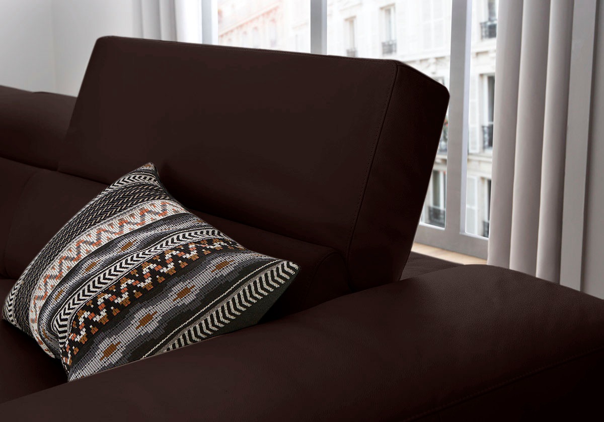 W.SCHILLIG Ecksofa »piedroo, Designsofa mit tollem Sitzkomfort, bequem, L-Form«, Kopfteilverstellung, wahlweise mit Sitztiefenverstellung, Breite 343cm