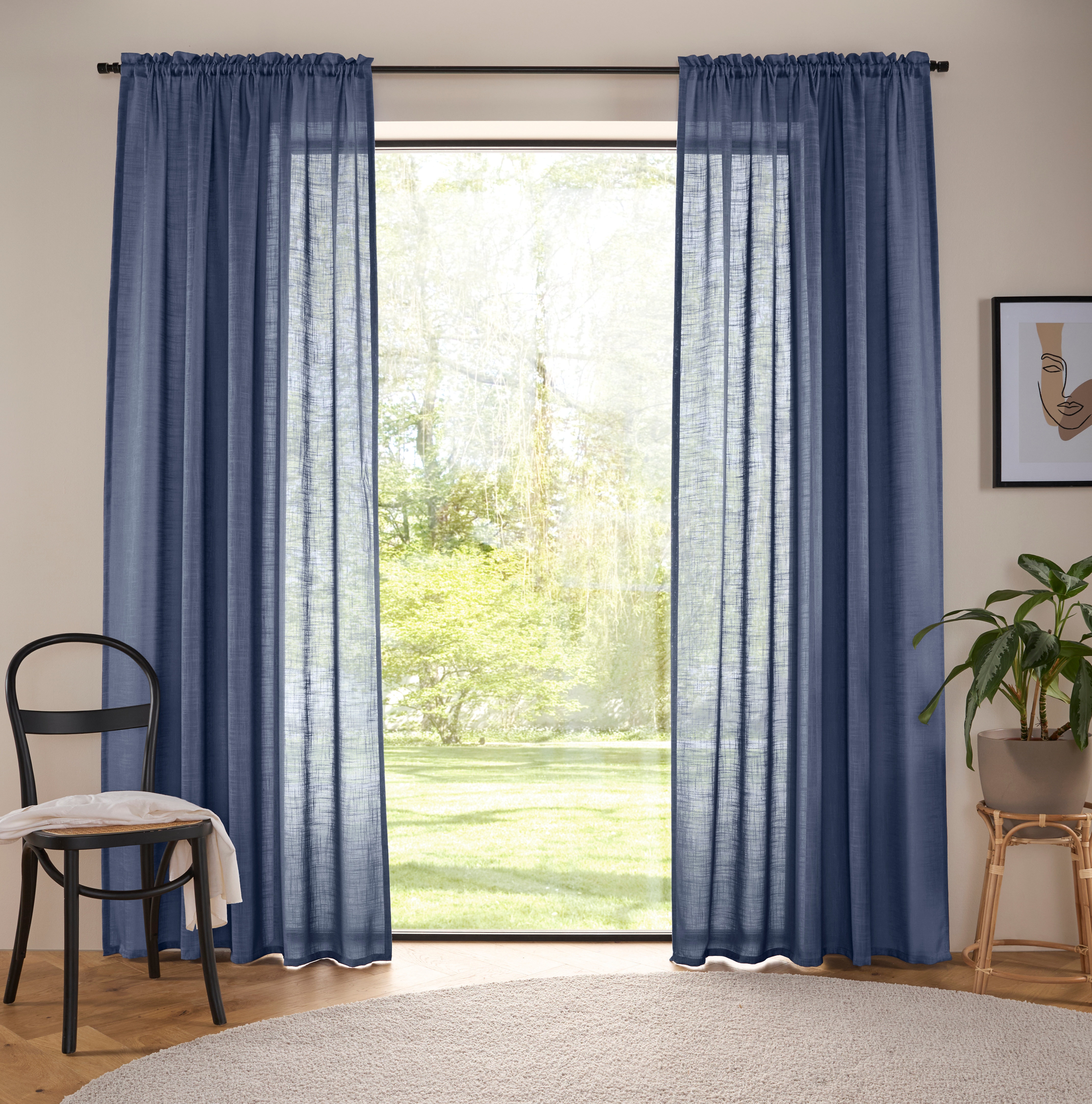 LeGer Home by Lena Gercke Gardine "Marusha" Stangendurchzug 2 Stk. tlg. Leinenoptik, grob gewebt, verschiedene Größen
