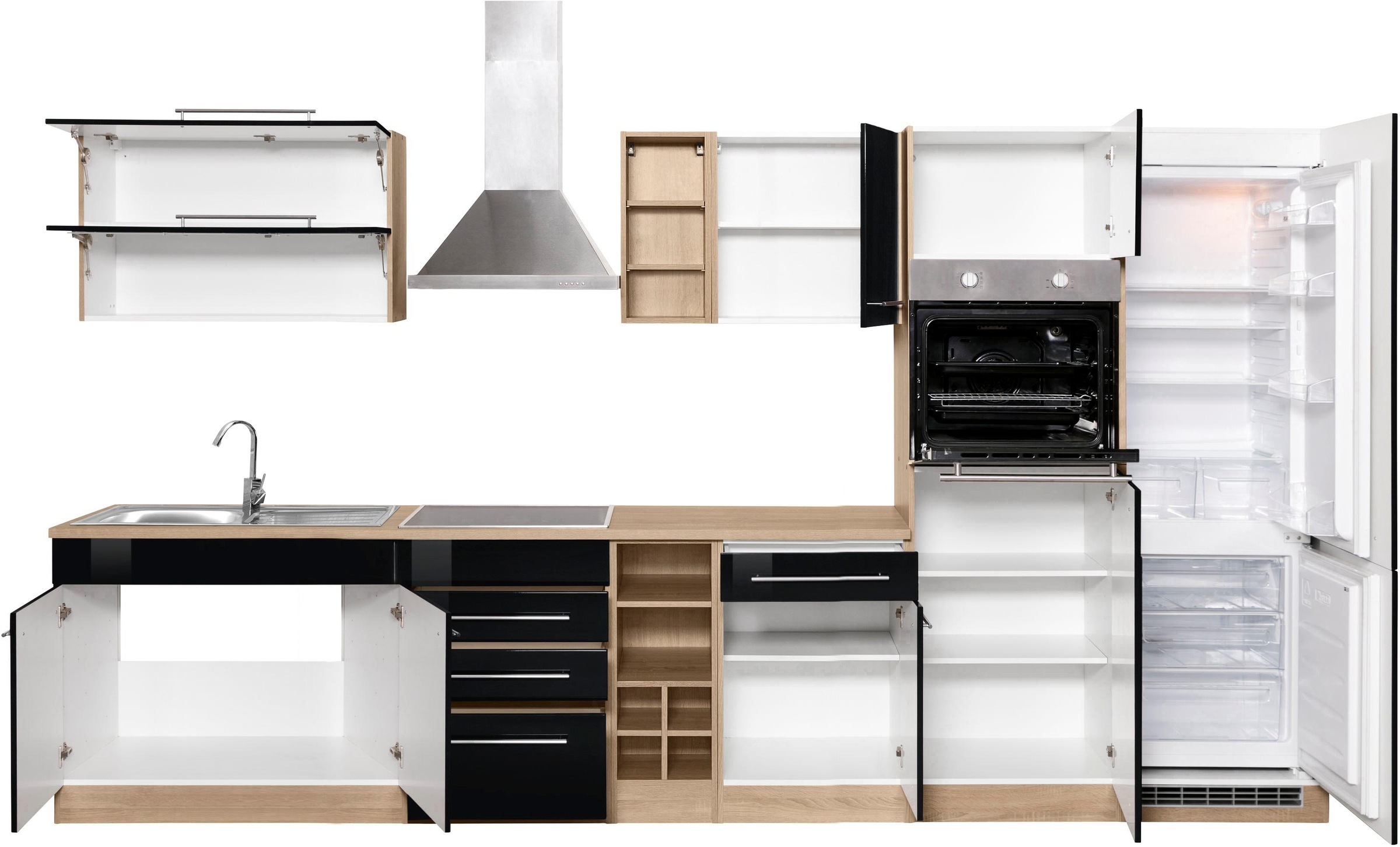KOCHSTATION Küchenzeile »KS-Eton«, ohne E-Geräte, Breite 360 cm