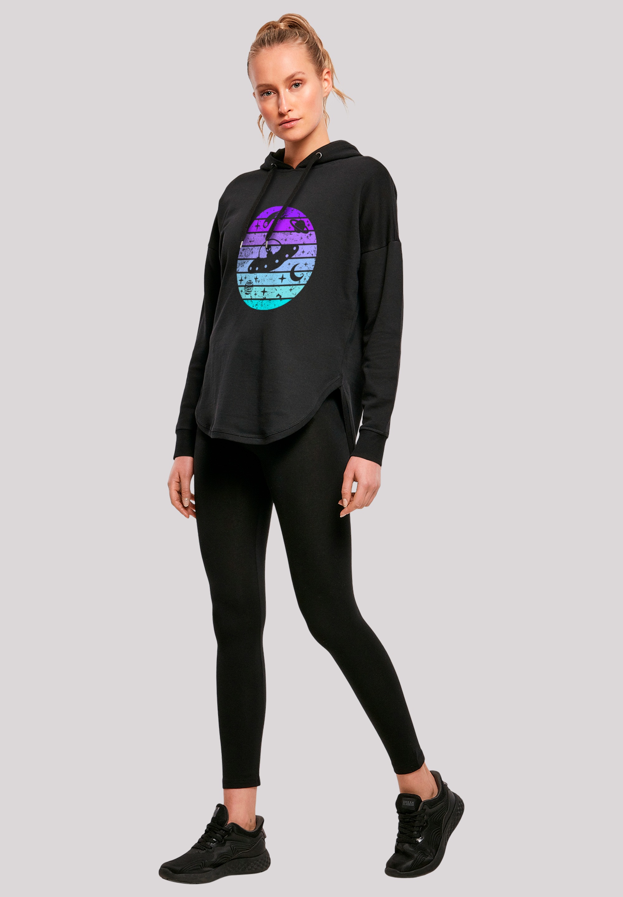 F4NT4STIC Kapuzenpullover »Retro Alien Weltraum Sonnenuntergang«, Premium Qualität