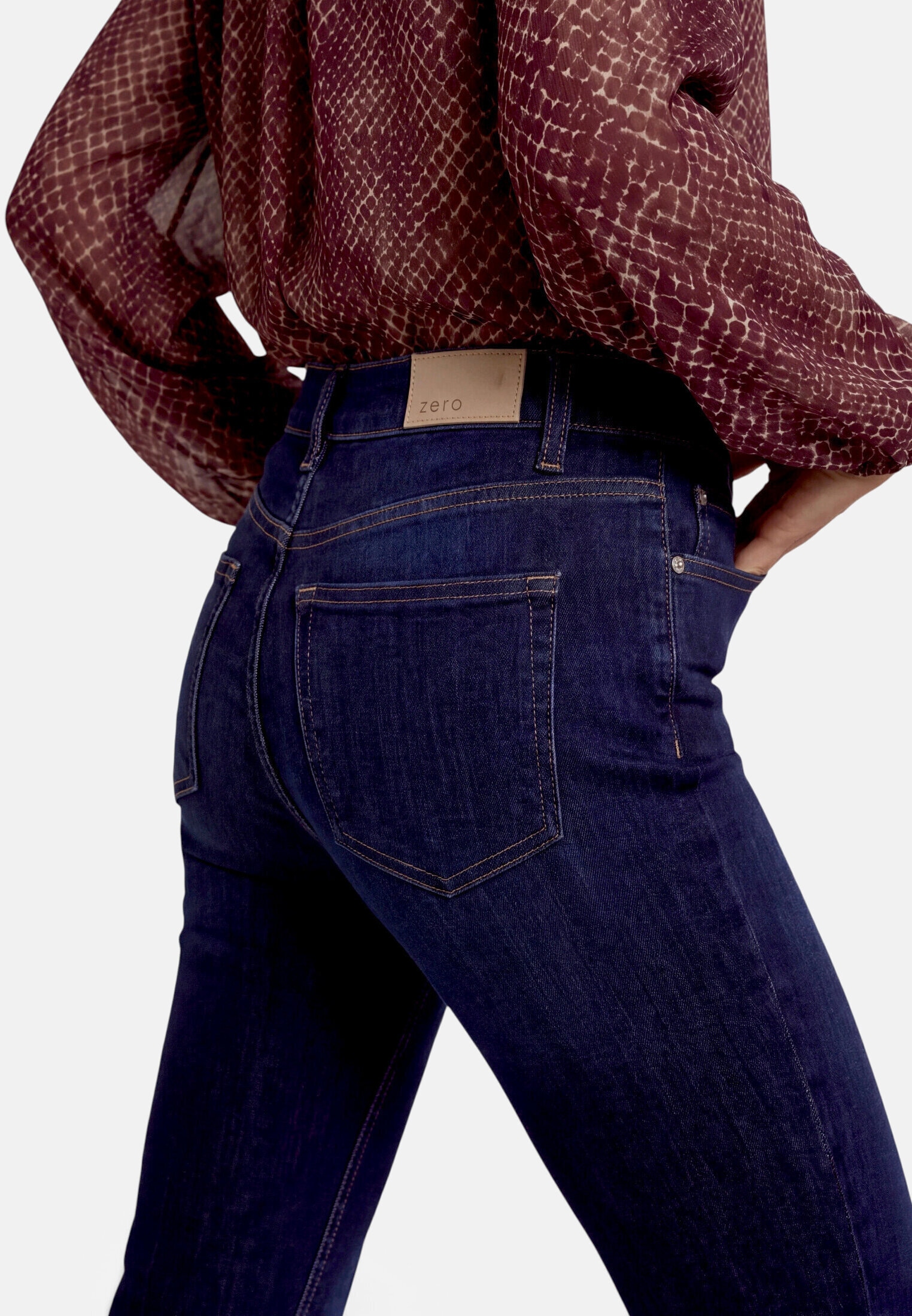 Zero Bequeme Jeans »Damen fit Hose mit Bügelfalte«