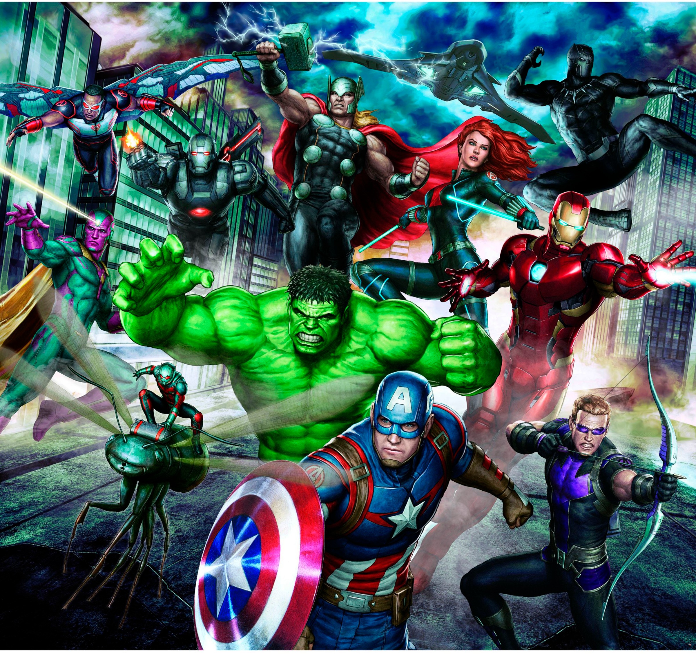 MARVEL Fototapete »Avengers«, Mehrfarbig - 300x280cm