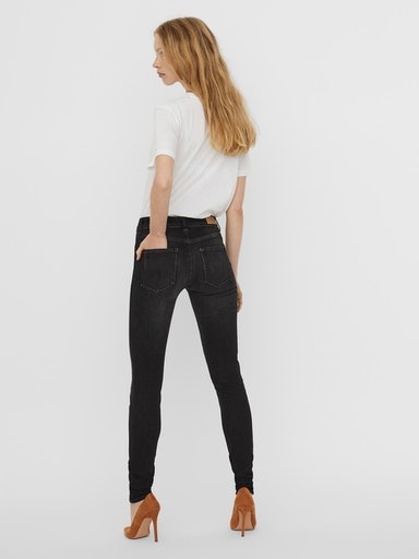 Vero Moda Damen Jeans VMLUX RI101 Slim Fit - Schwarz - Black Denim günstig online kaufen