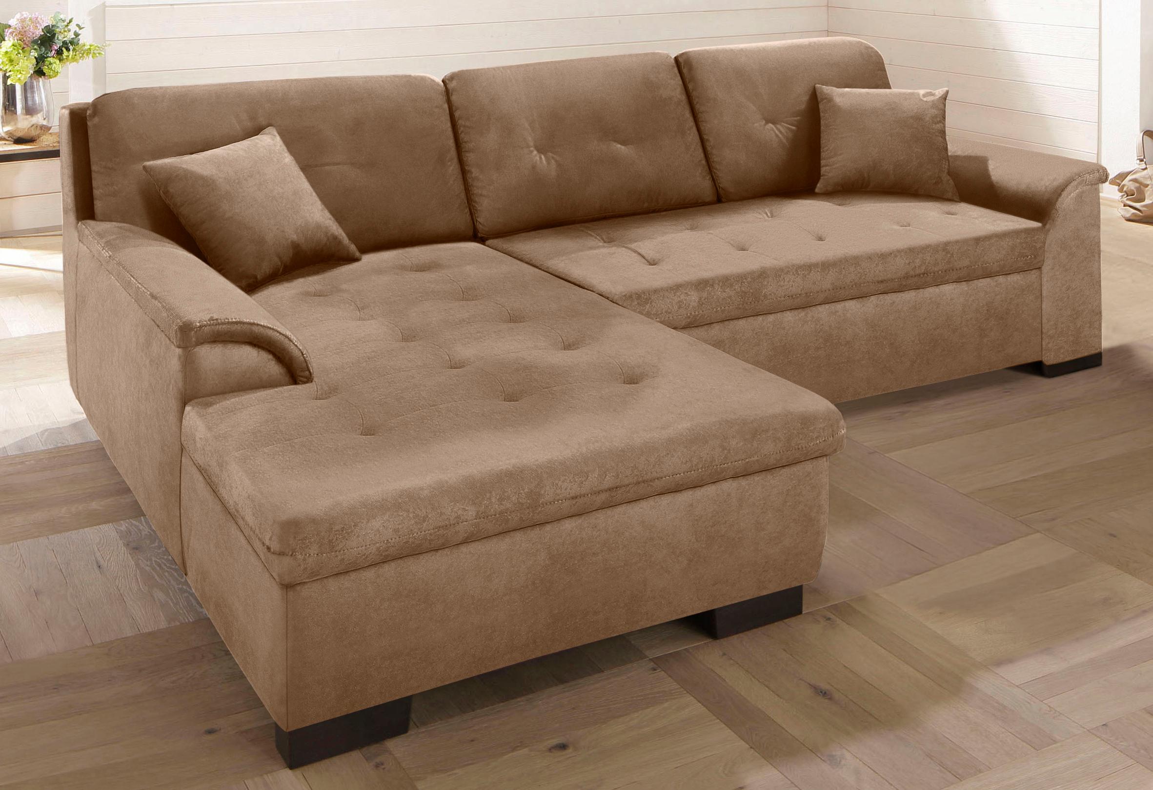 Home affaire Ecksofa "BERGEN 267x178 cm, elegantes Design" whlw. mit Bettfunktion L-Form