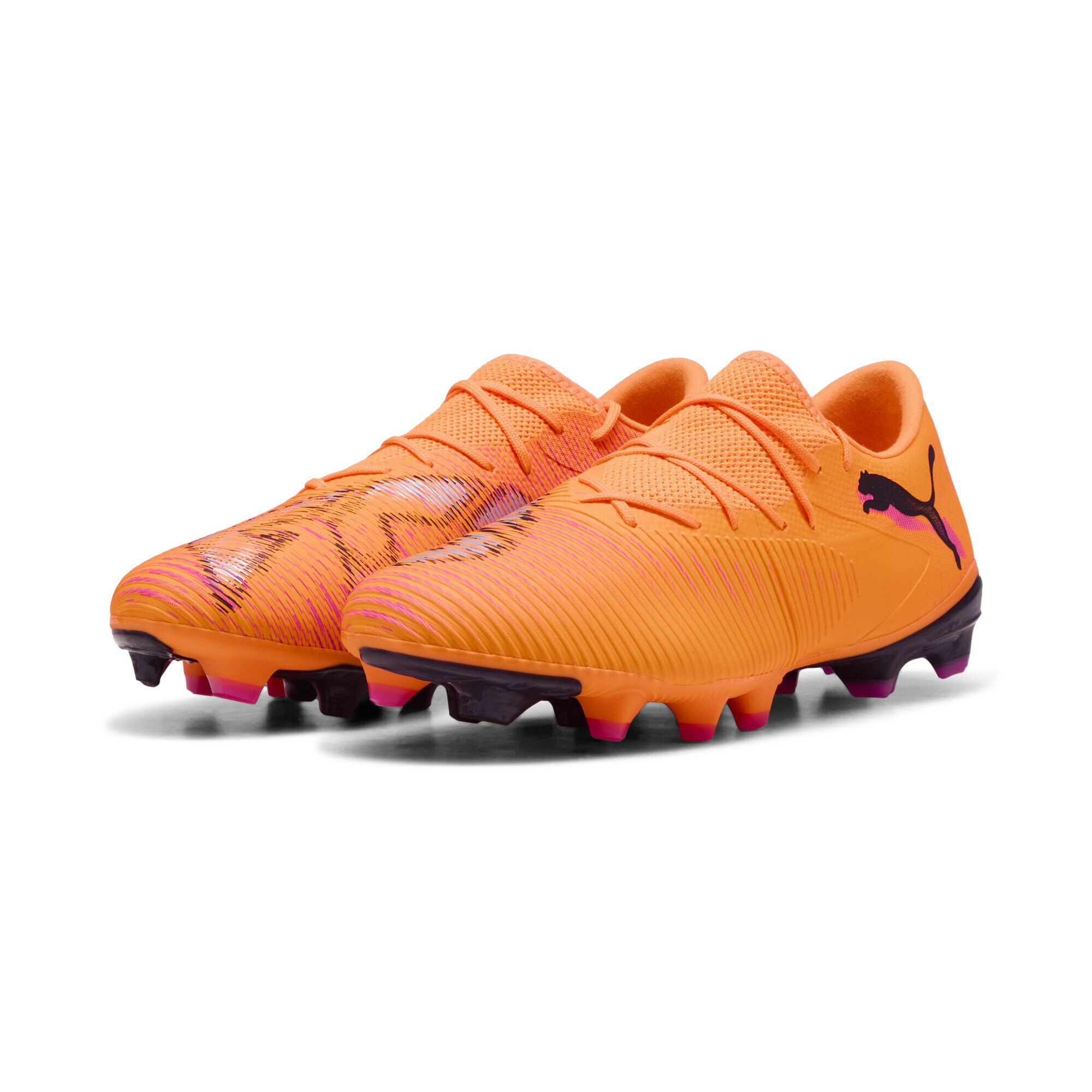 PUMA Herren Fußballschuh "FUTURE 8 MATCH FG/AG Low Fußballschuhe Erwachsene", Gr. 47heat fire schwarz ravish orange pink, Obermaterial: Synthetik,