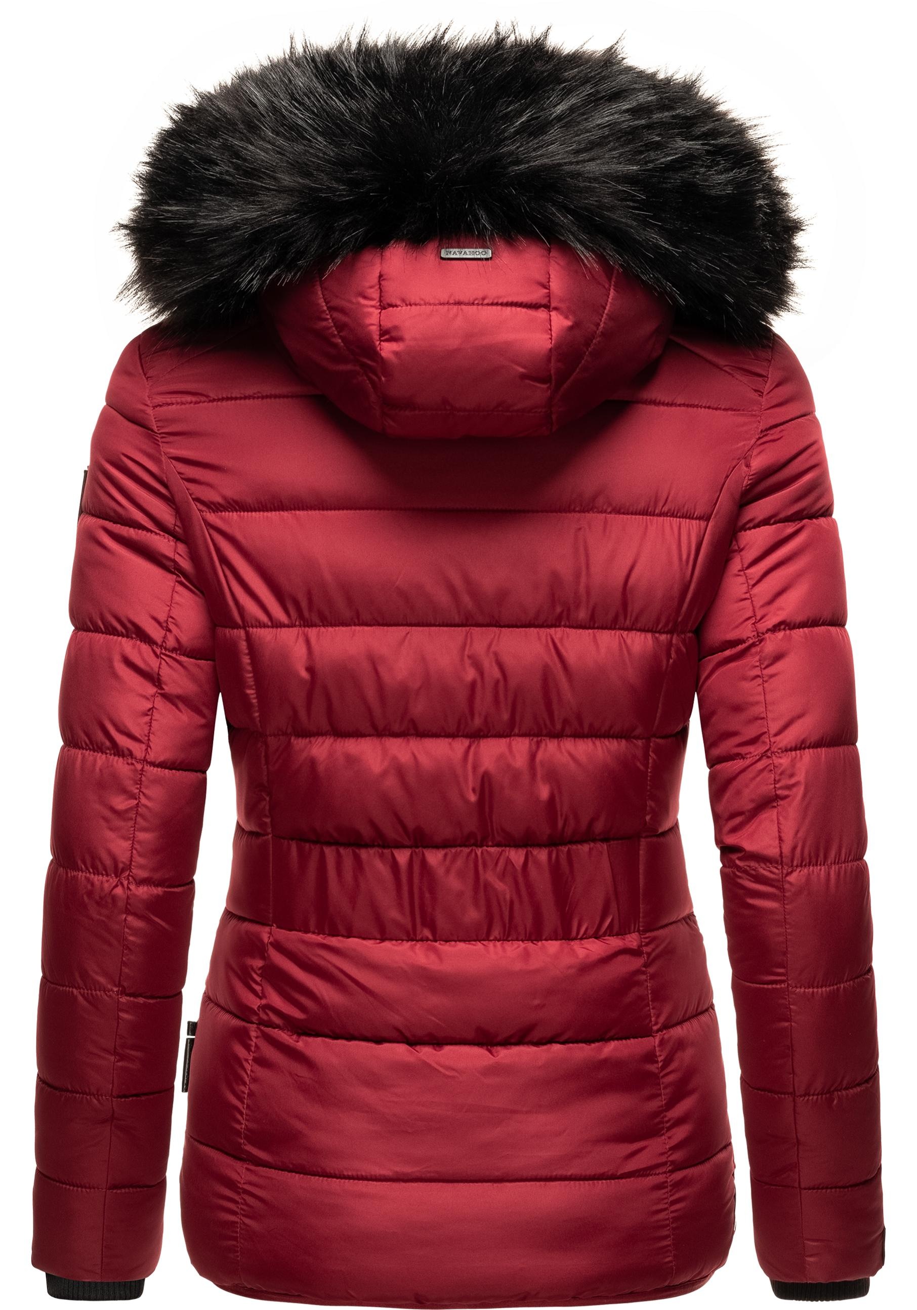 Navahoo Winterjacke »Zuckerbiene«, mit Kapuze, modische Steppjacke mit Kunstpelz Kapuze