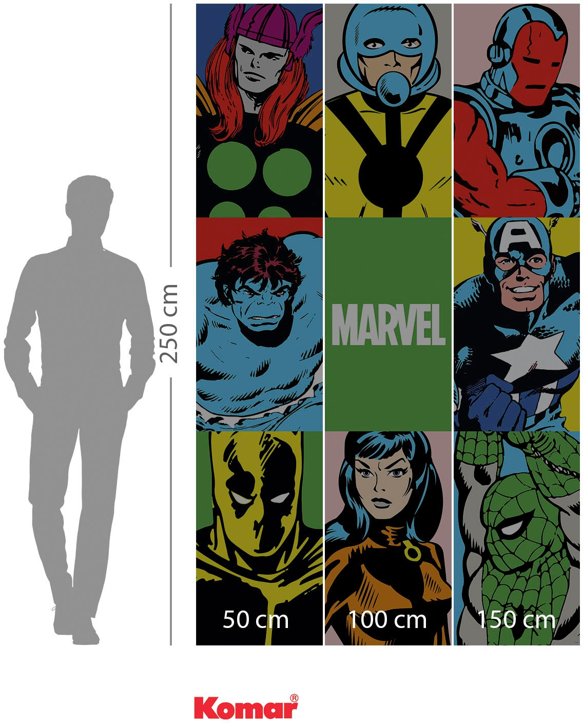 Komar Vliestapete »Marvel PowerUp Team«, 150x250 cm (Breite x Höhe)