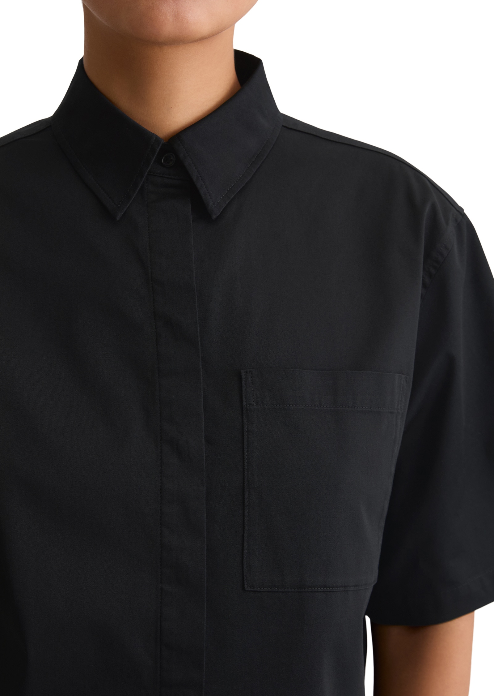 Marc O'Polo Kurzarmbluse »aus Organic Cotton-Mix«