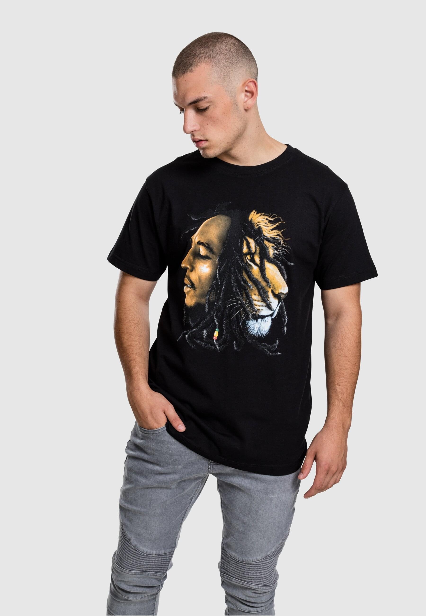 MisterTee T-Shirt »MisterTee Herren Bob Marley Lion Face Tee«, (1 tlg.)