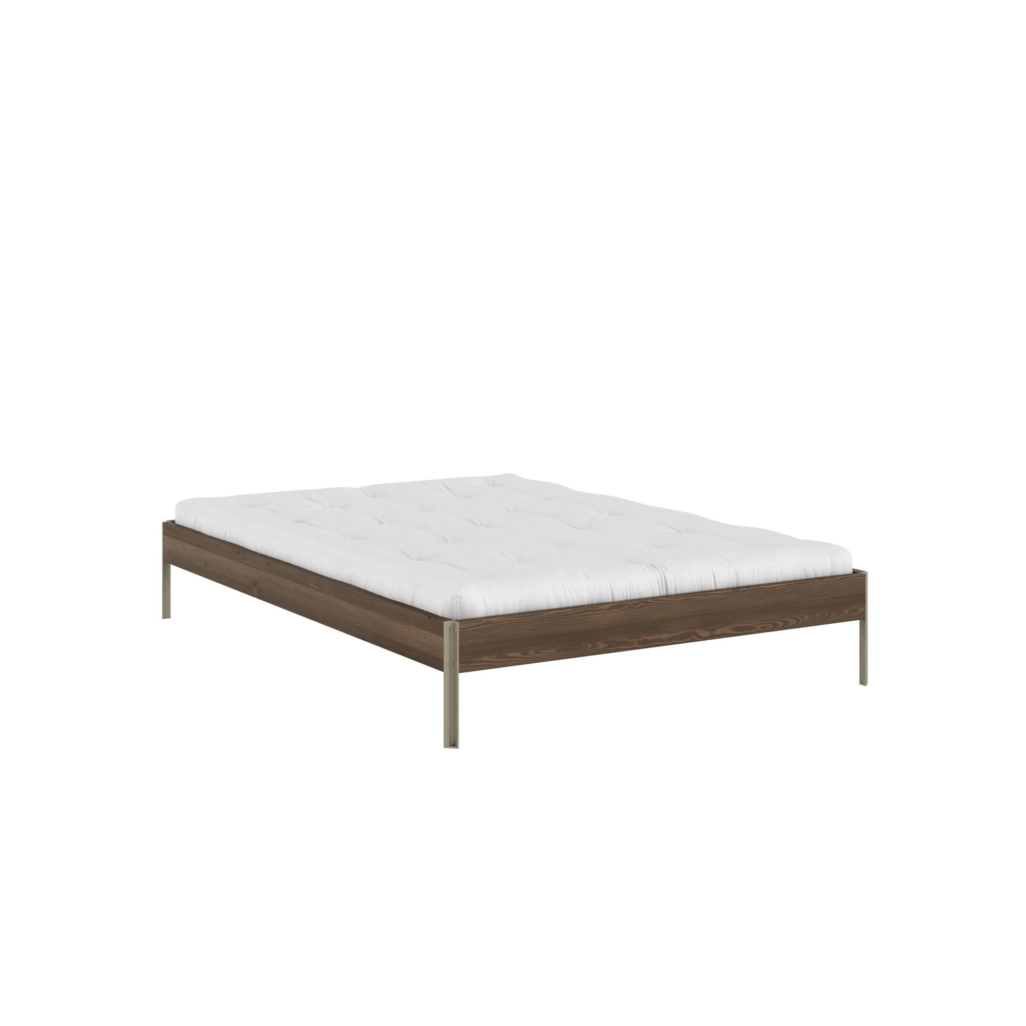 Bettgestell KARUP DESIGN, B:146cm H:34cm L:206cmcarob braun, sage grün, Betten, "CORE BED Bodenbett, Holzrahmen, Futonbett, Jugendbett, Holzbett",