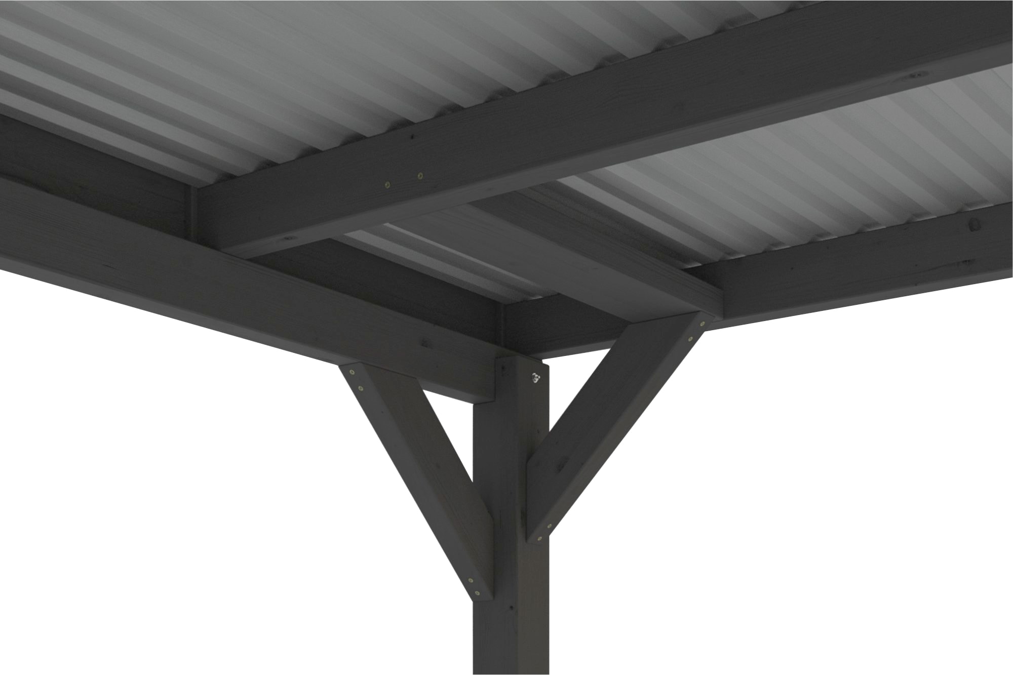 Skanholz Einzelcarport »Grunewald«, Leimholz-Nordisches Fichtenholz, dunkelgrau, mit Aluminiumdach