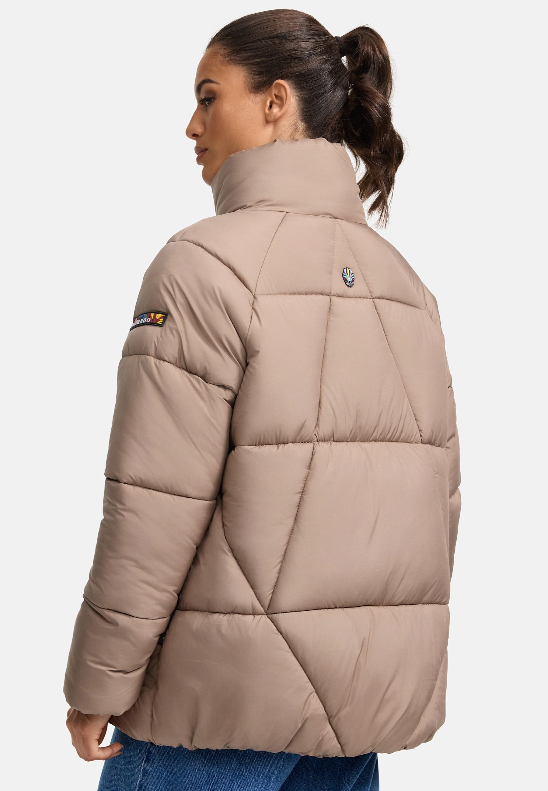 Navahoo Steppjacke »Schokolinaa 14«, ohne Kapuze, Winterjacke mit modischer Steppung & hohem Kragen