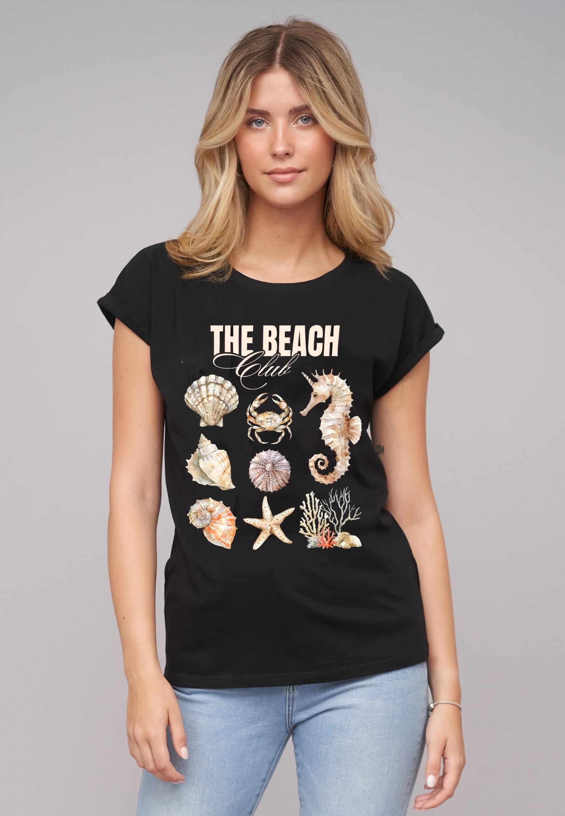 CLOUD 5IVE T-Shirt »CLOUD 5IVE Ladies The Beach Club Black Tee«, (1 tlg.)