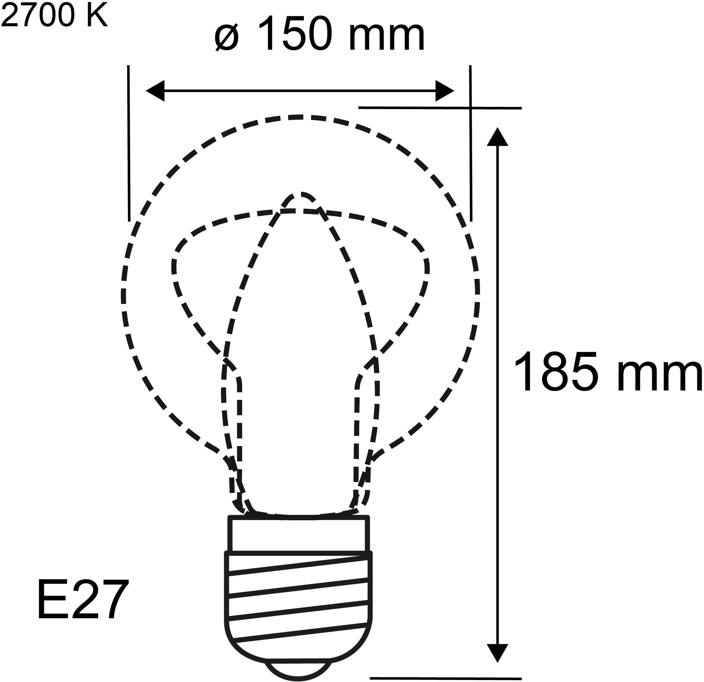 Paulmann LED-Filament »Vint G150 400lm 2700K gold 3step dim 4,7W 230V 3Dellen« E27 1 Stk. Warmweiß Dimmbar