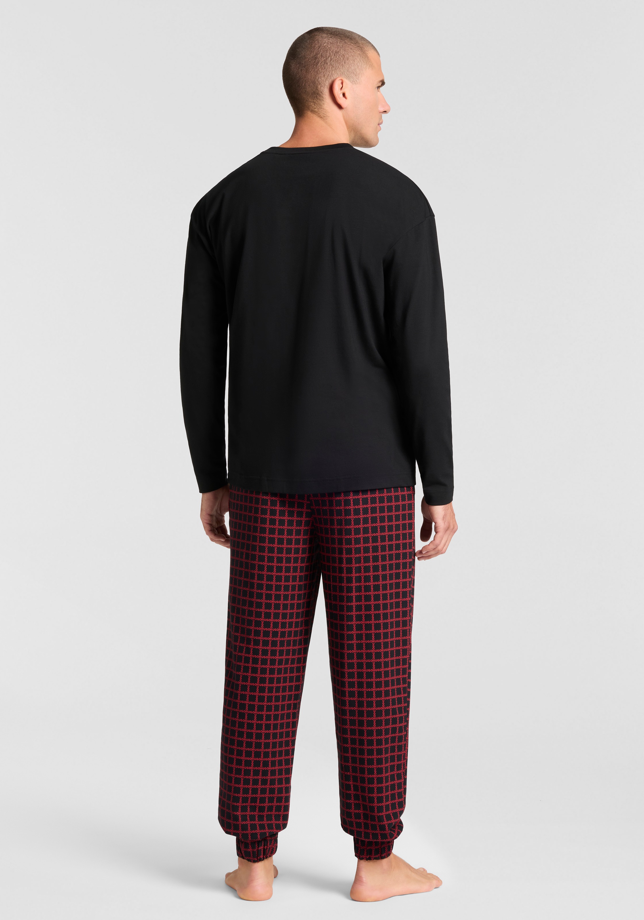 HUGO Underwear Pyjama Set, 2 tlg. Rundhalsausschnitt, elastischer Logobund günstig online kaufen