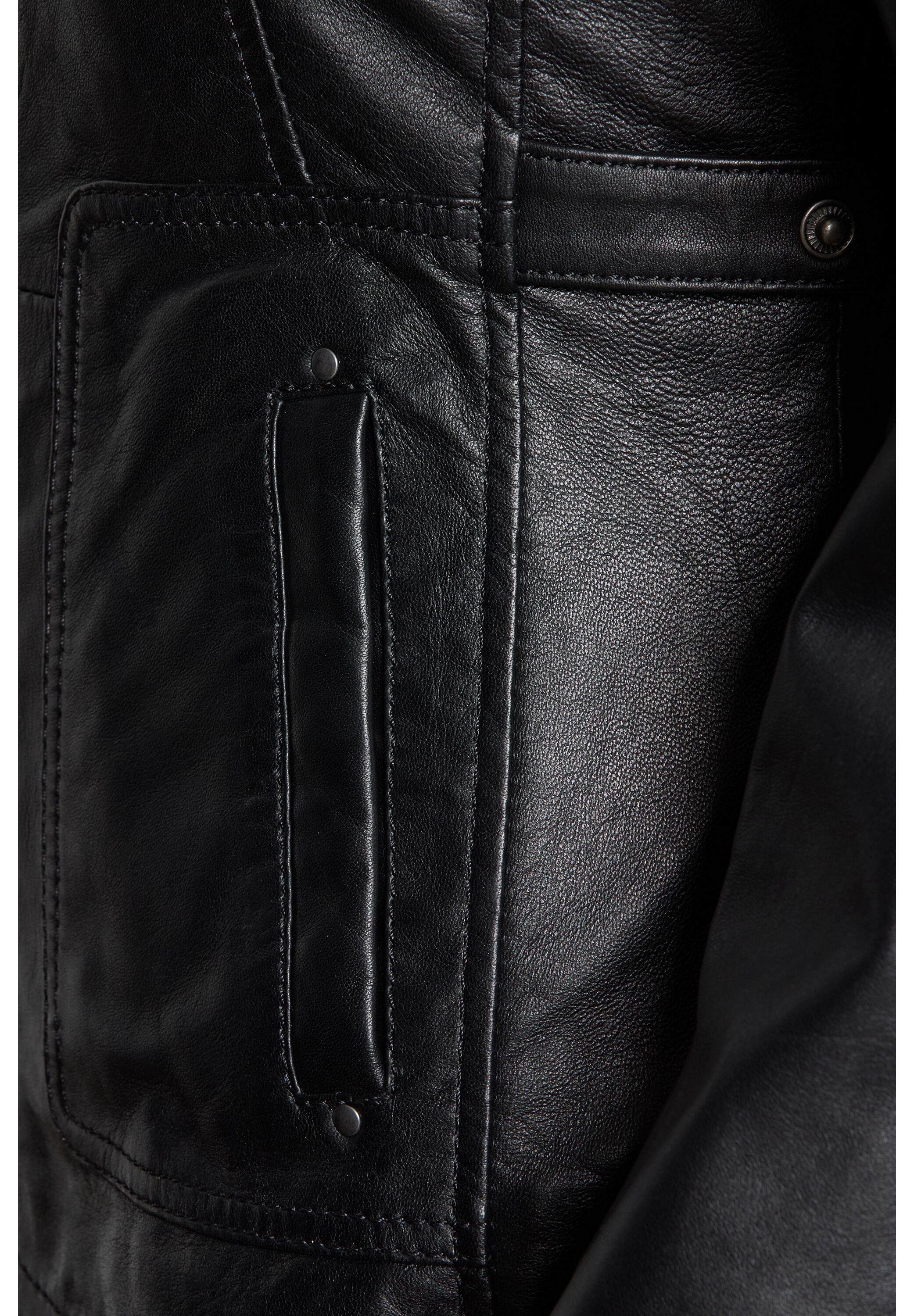 bugatti Lederjacke »bugatti Lederjacke« ohne Kapuze sportives Design