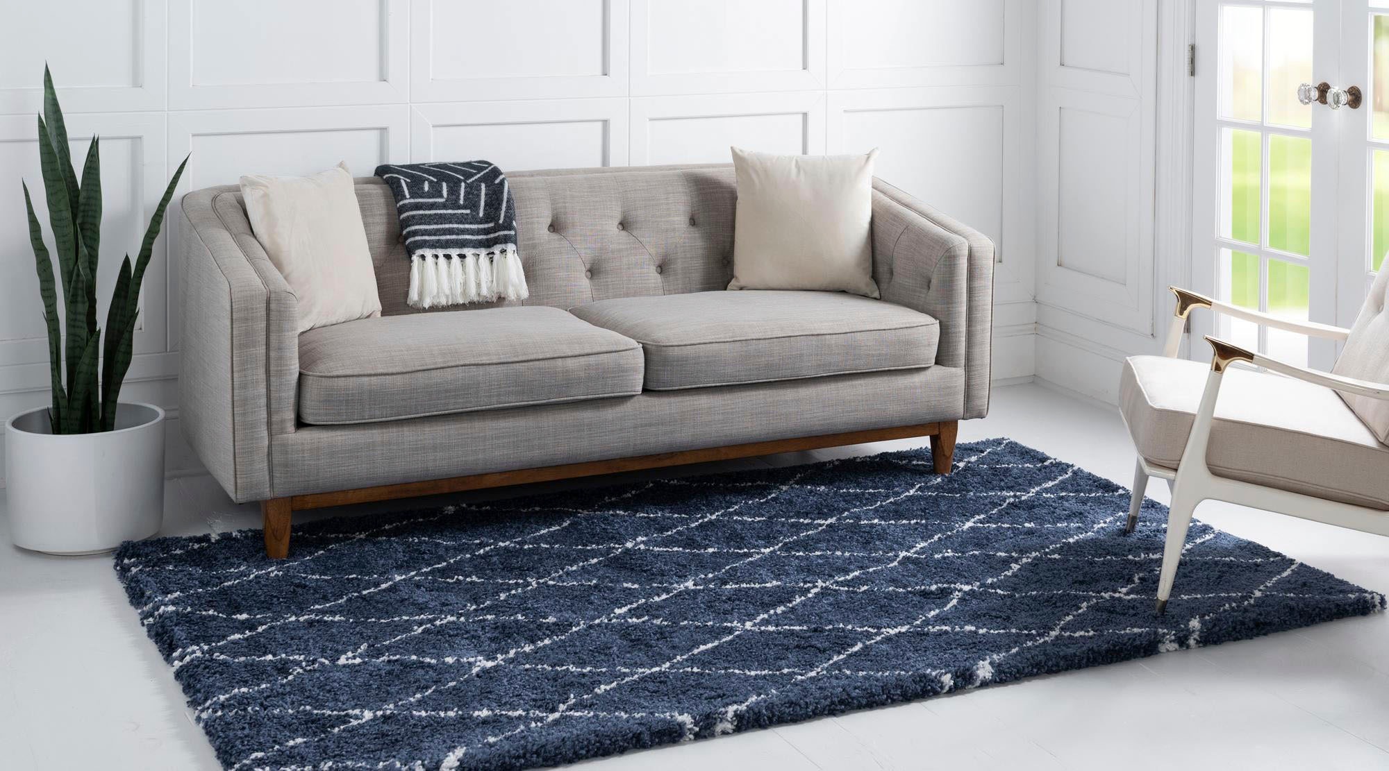 Myflair Möbel & Accessoires Hochflor-Teppich »Temara Shag Lagerräumung«, rechteckig, 51 mm Höhe, gewebt, Rauten Design, weich & kuschelig
