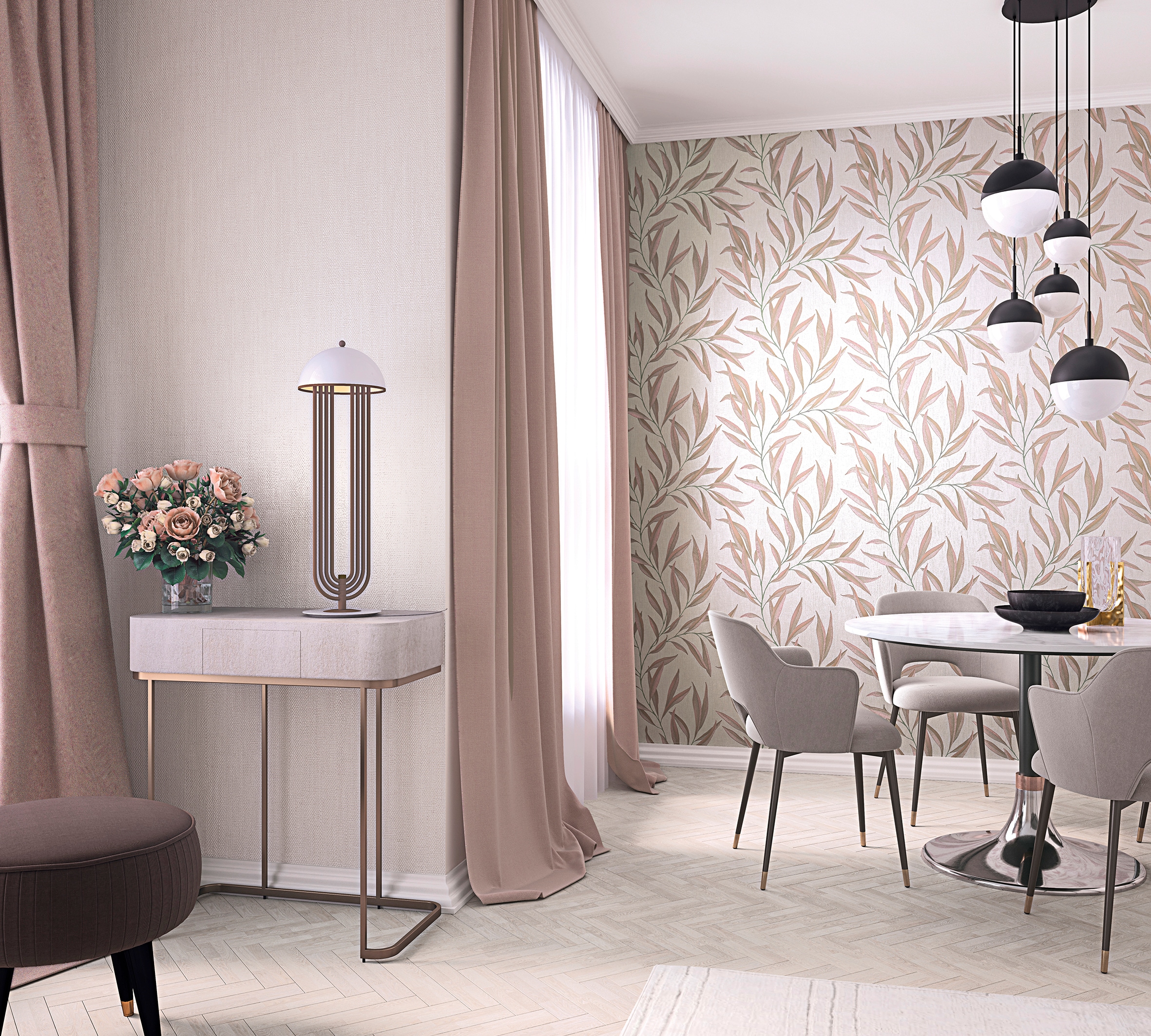 Marburg Vliestapete, floral, Landhause Tapete für Wohnzimmer Schlafzimmer Küche
