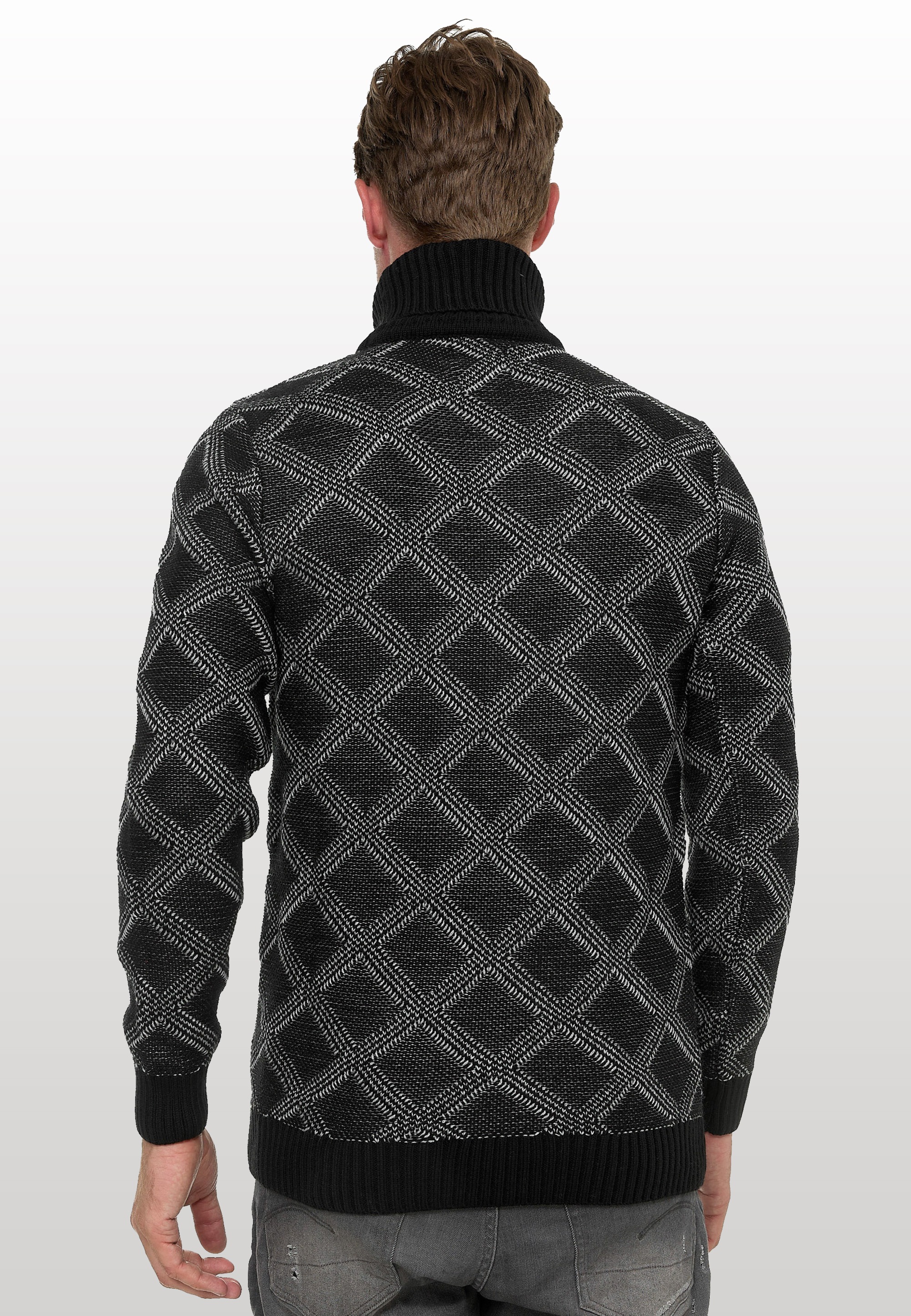 Rusty Neal Rollkragenpullover, mit stylischem Karo-Muster