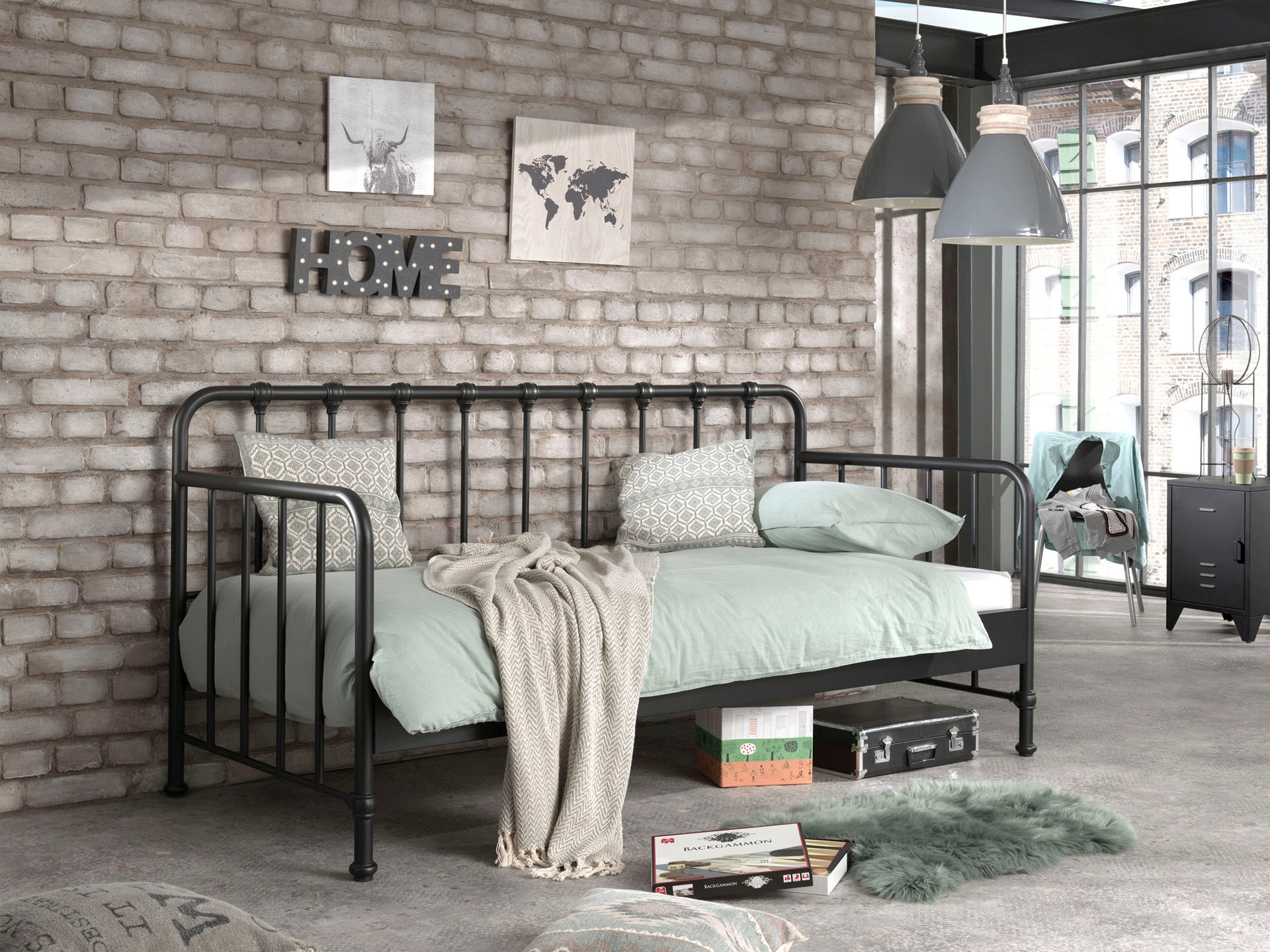 Vipack Jugendbett "Bronxx", (Made in Europe), Metallbett