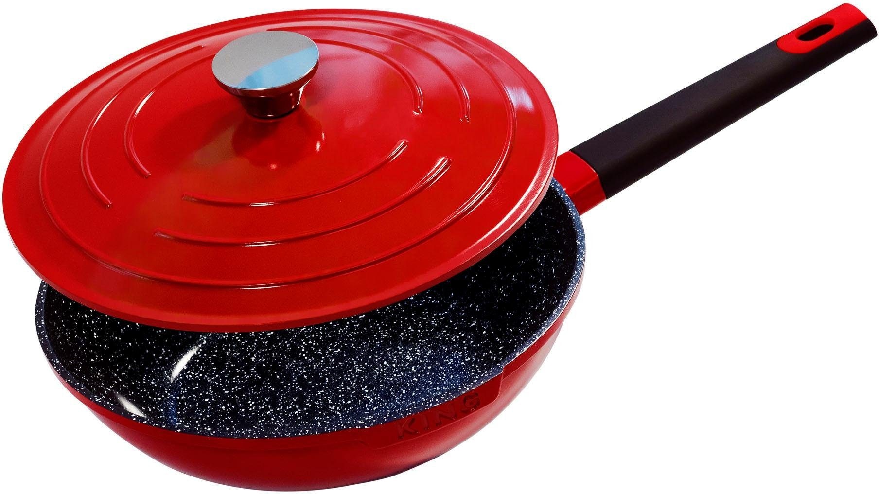 KING Wok »Shine Aluminiumguss, | tlg.), Induktion kaufen (1 cm, BAUR 28 Red«, Ø