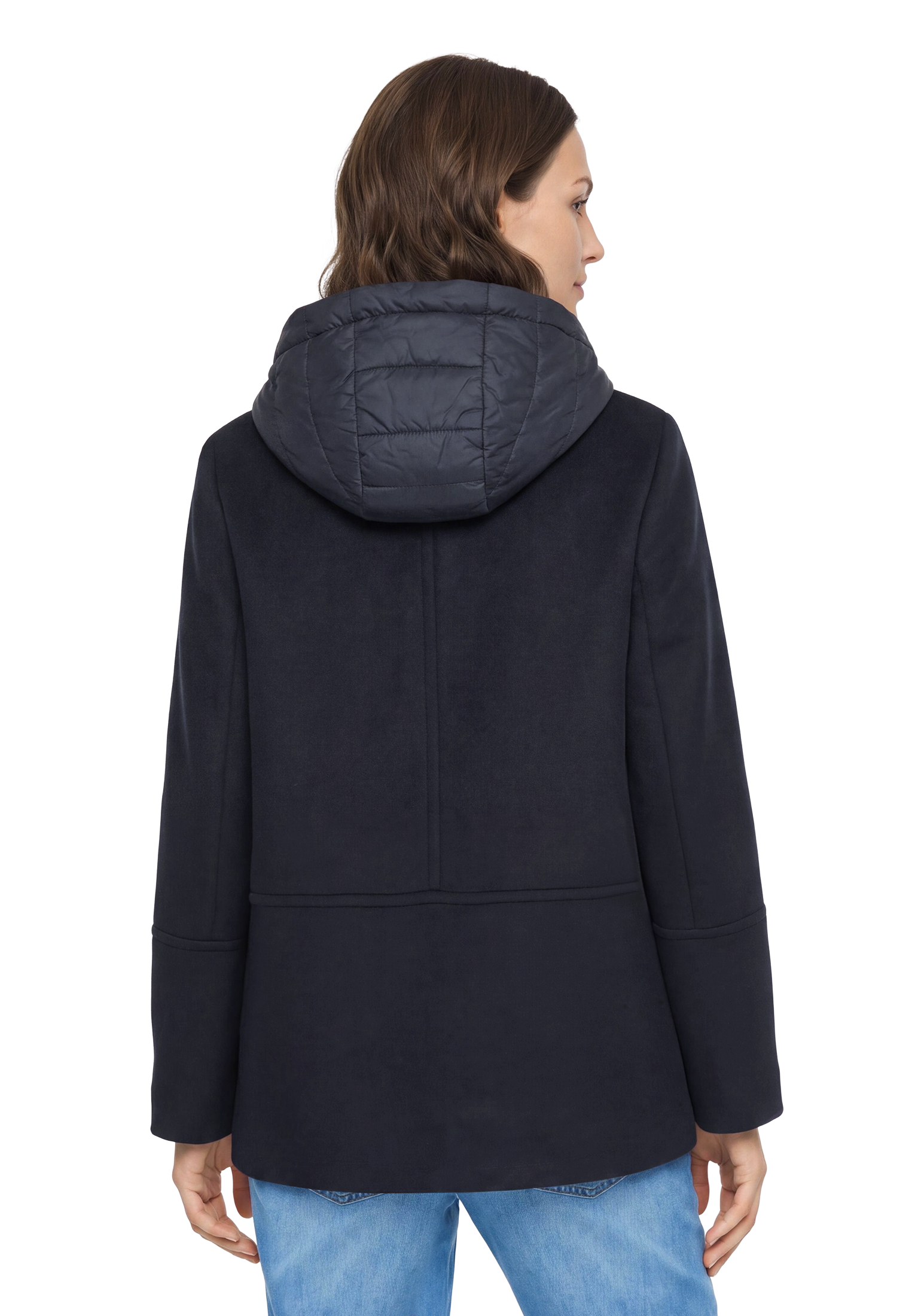 Gil Bret Wolljacke mit Kapuze mit Reverskragen und Steppkapuze
