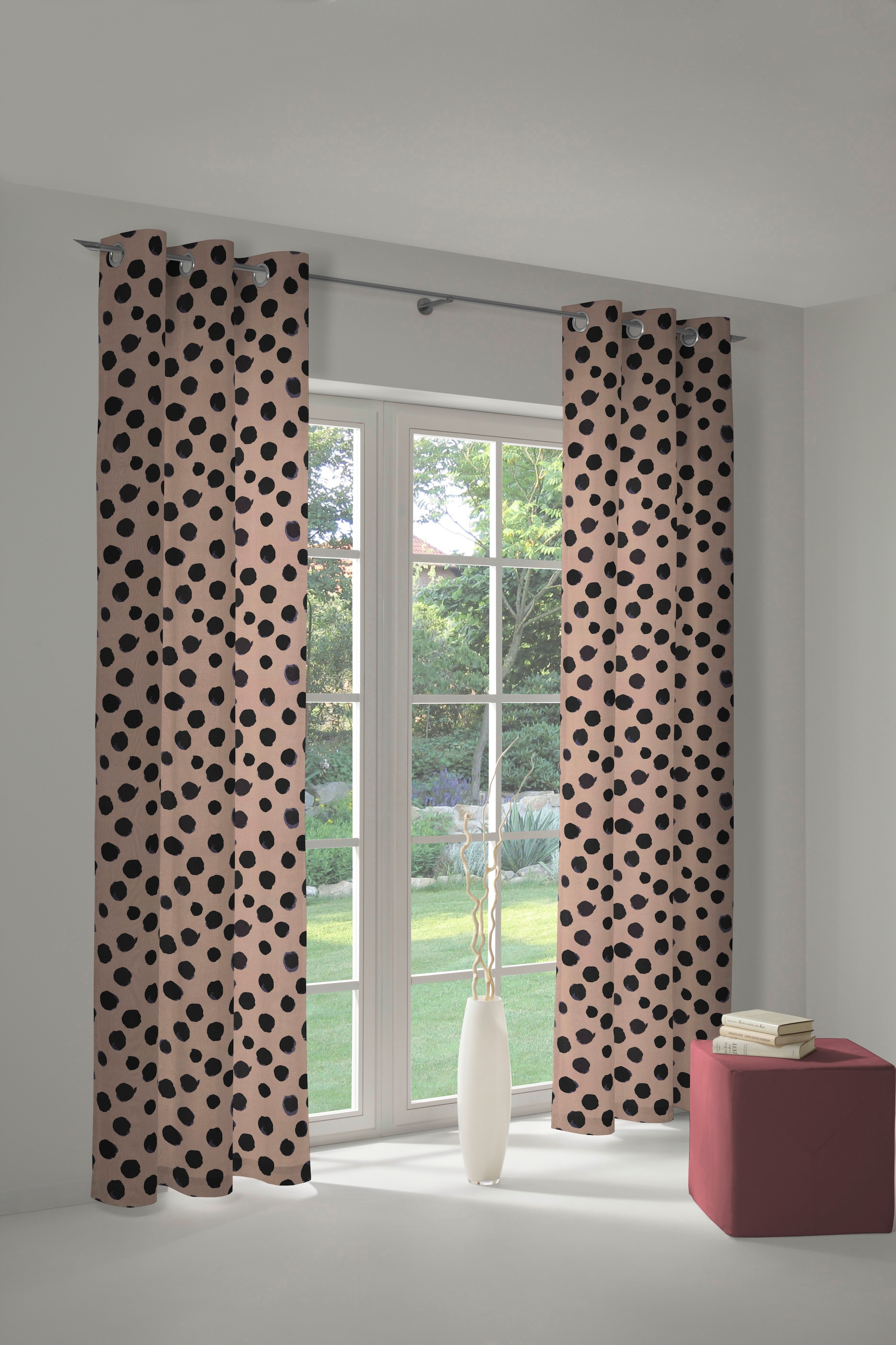 Adam Vorhang "Dots" Ösen 1 Stk. tlg. Vorhang Dots aus Leinen und Bio-Baumwo günstig online kaufen