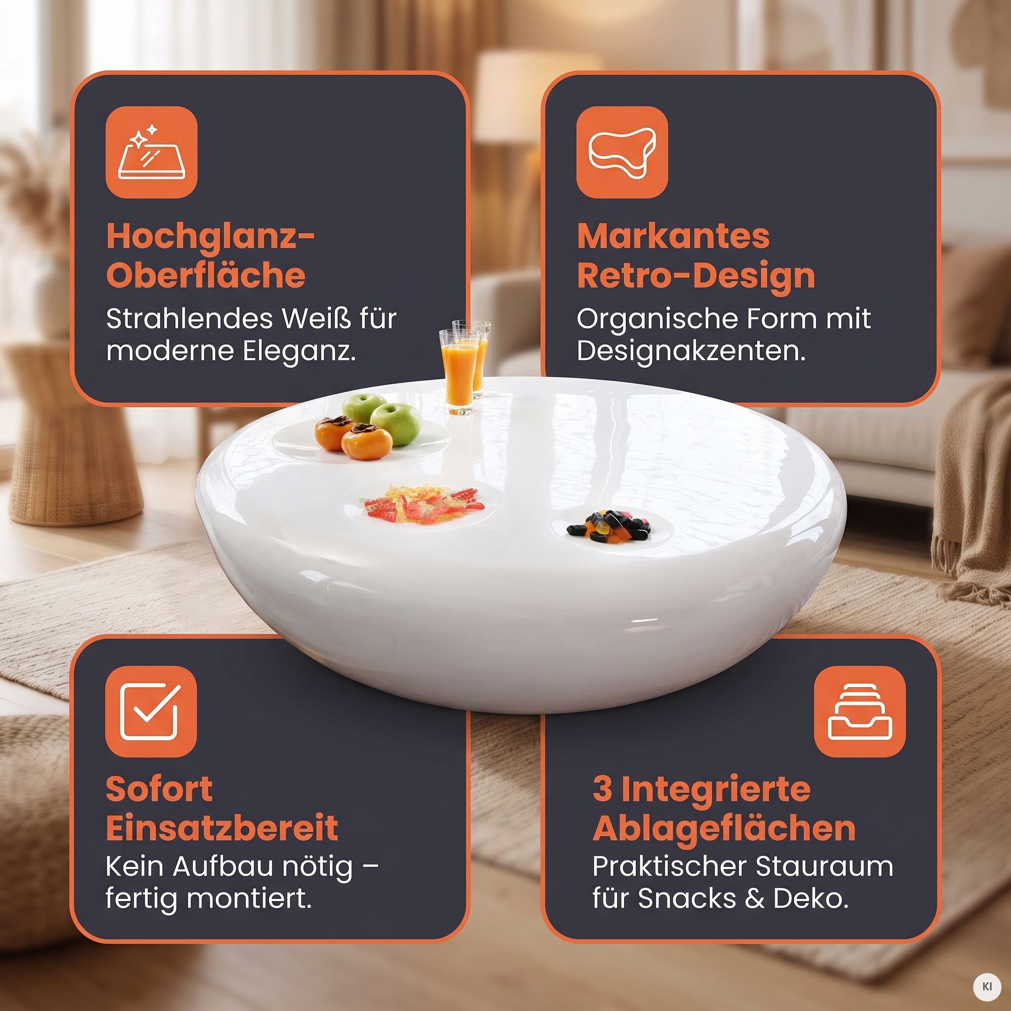 SalesFever Couchtisch »Coffeetable im minimalistischen Stil«