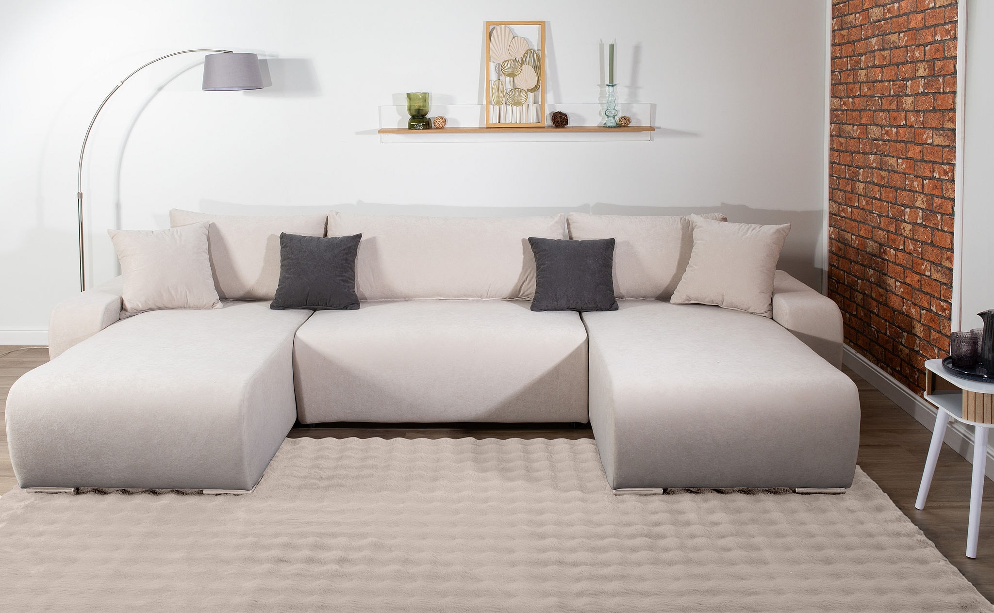 COLLECTION AB Wohnlandschaft "Paola U-Form" inkl. Schlaffunktion, Stauraum, günstig online kaufen