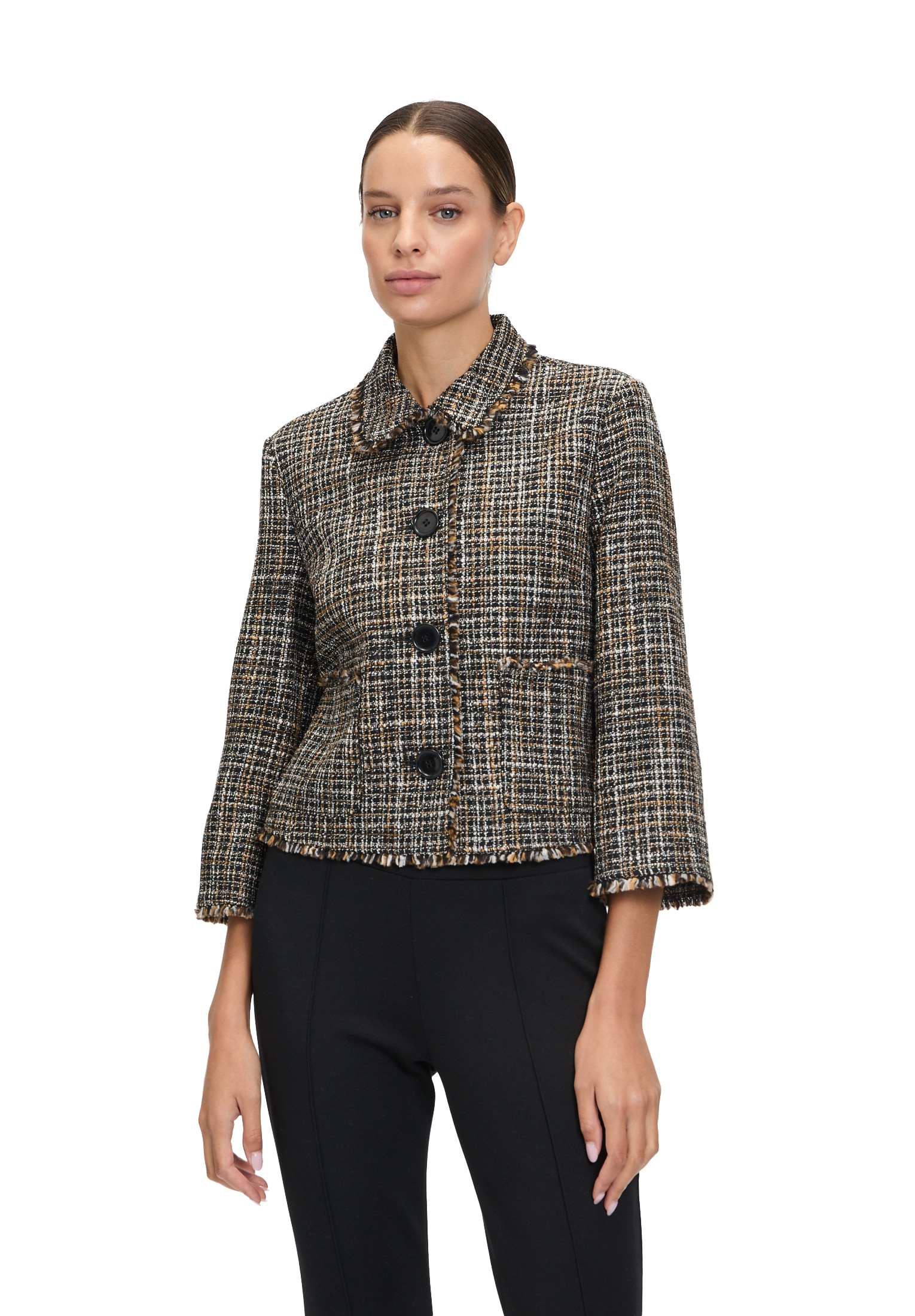 Jackenblazer »Betty Barclay Casual-Blazer mit Fransen«, Material