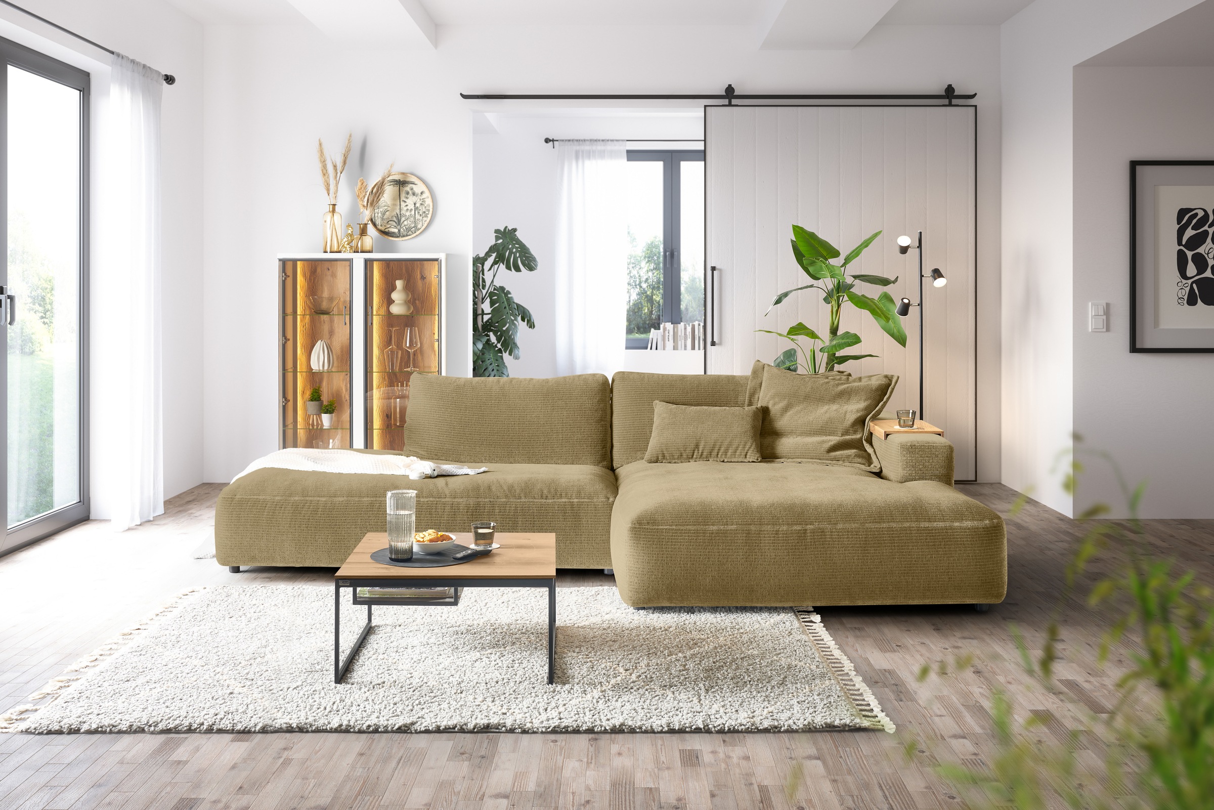 Musterring Ecksofa »Lucia«, verschiedene Farben, großer Longchair mit Armlehne, B330 x T190 cm