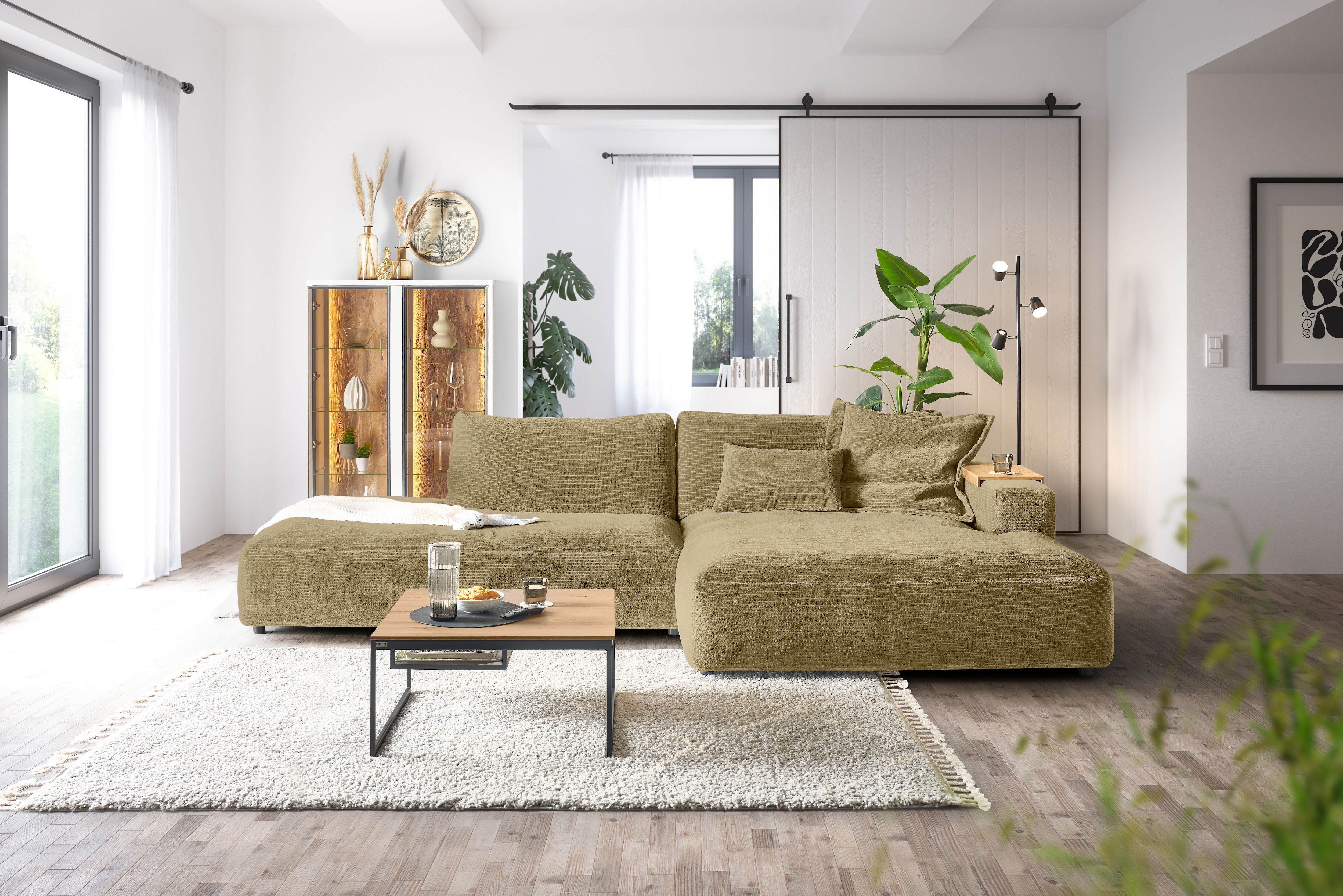 Musterring Ecksofa "Lucia modern und bequem, Breite 330cm, L-Form" verschiedene Farben, großer Longchair mit Armlehne, B330 x T190 cm