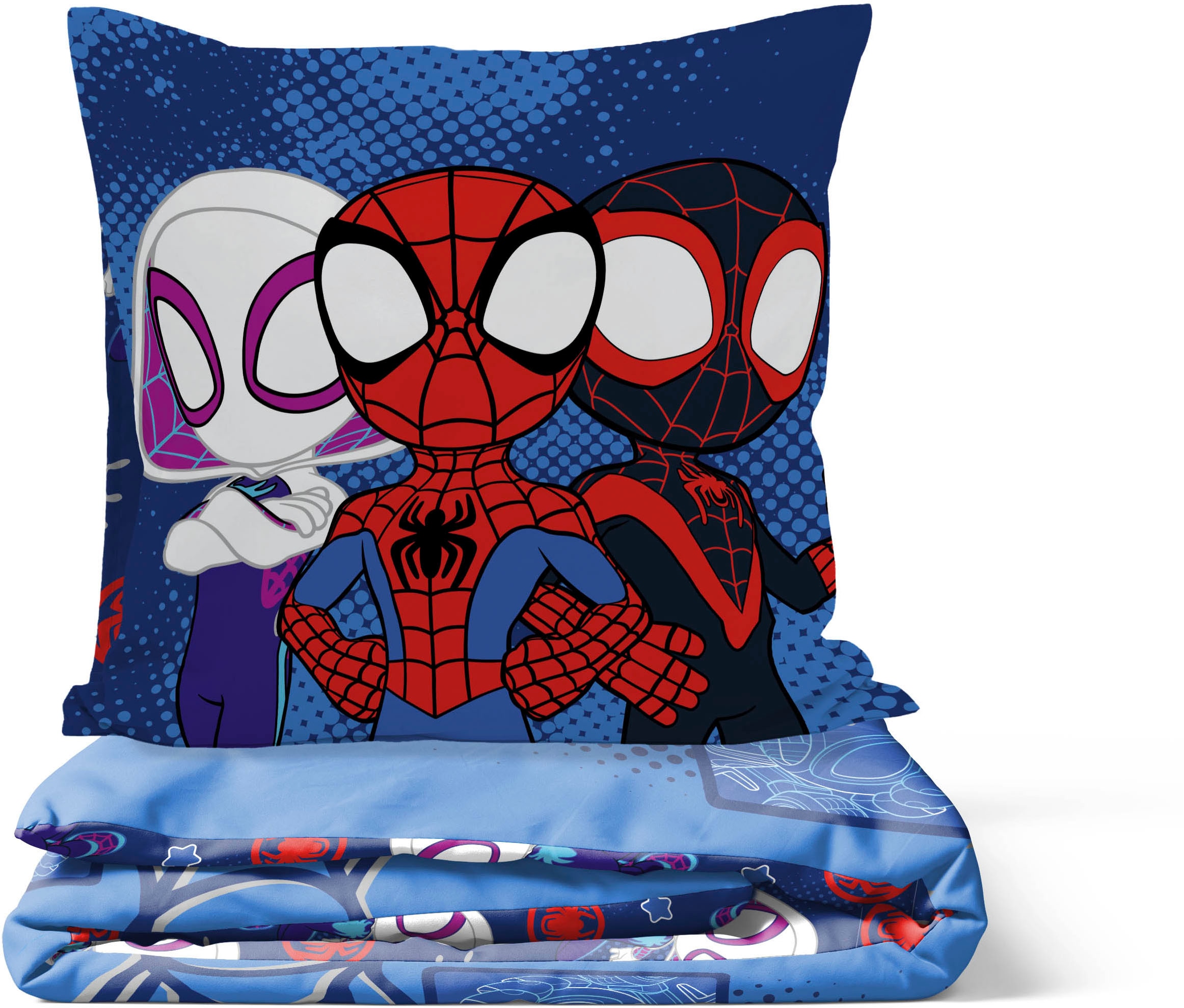 MARVEL Kinderbettwäsche »Marvel Spidey Bettbezug-Set 135x200 cm + Kissenbezug 80x80 cm« 2 tlg. tlg. 100 % Baumwolle, maschinenwaschbar, wendbar