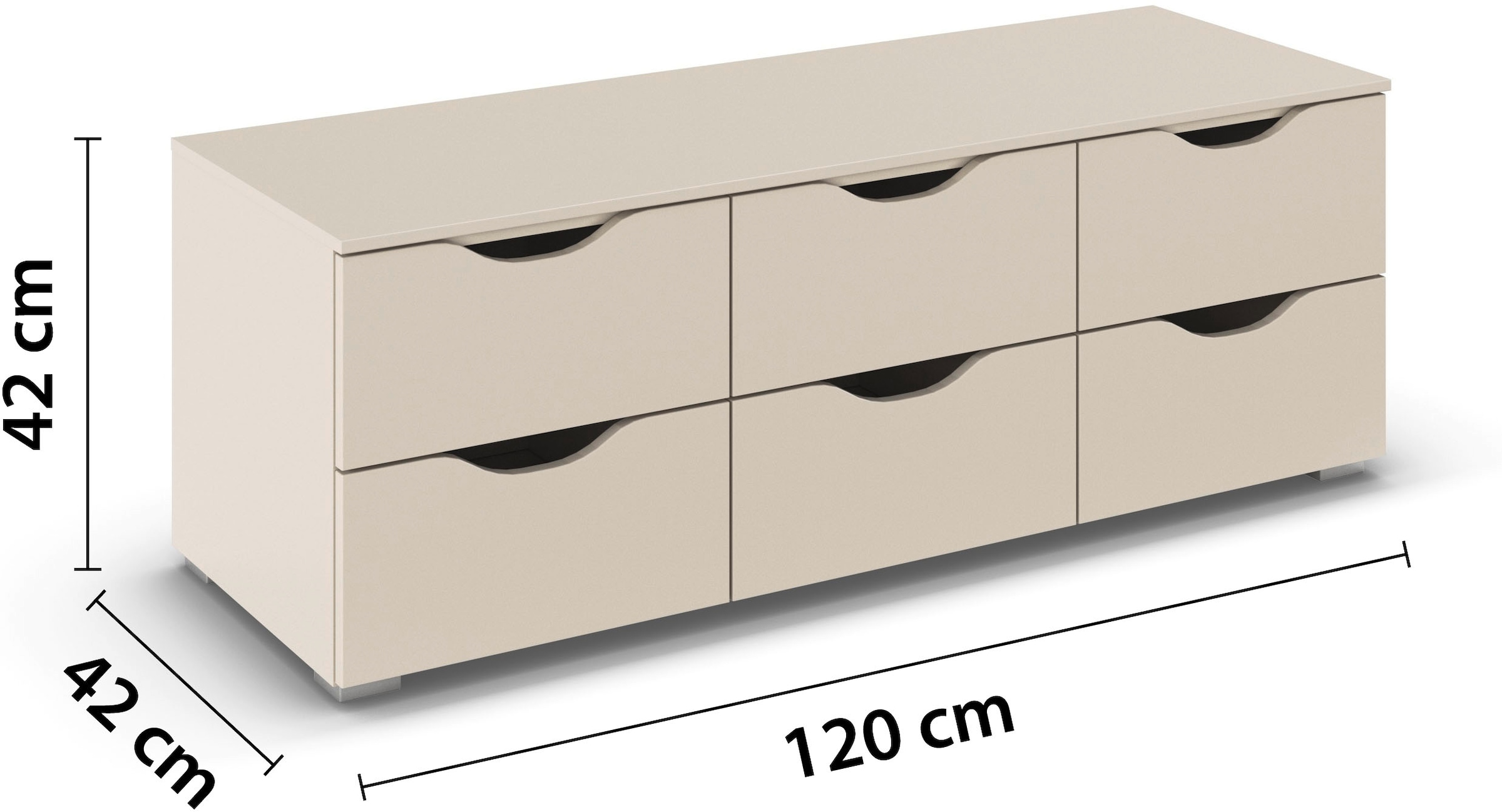rauch TV-Board »Marlene«, (Breite 120 cm), mit 6 geräumigen Schubladen und Soft-Close-Funktion MADE IN GERMANY
