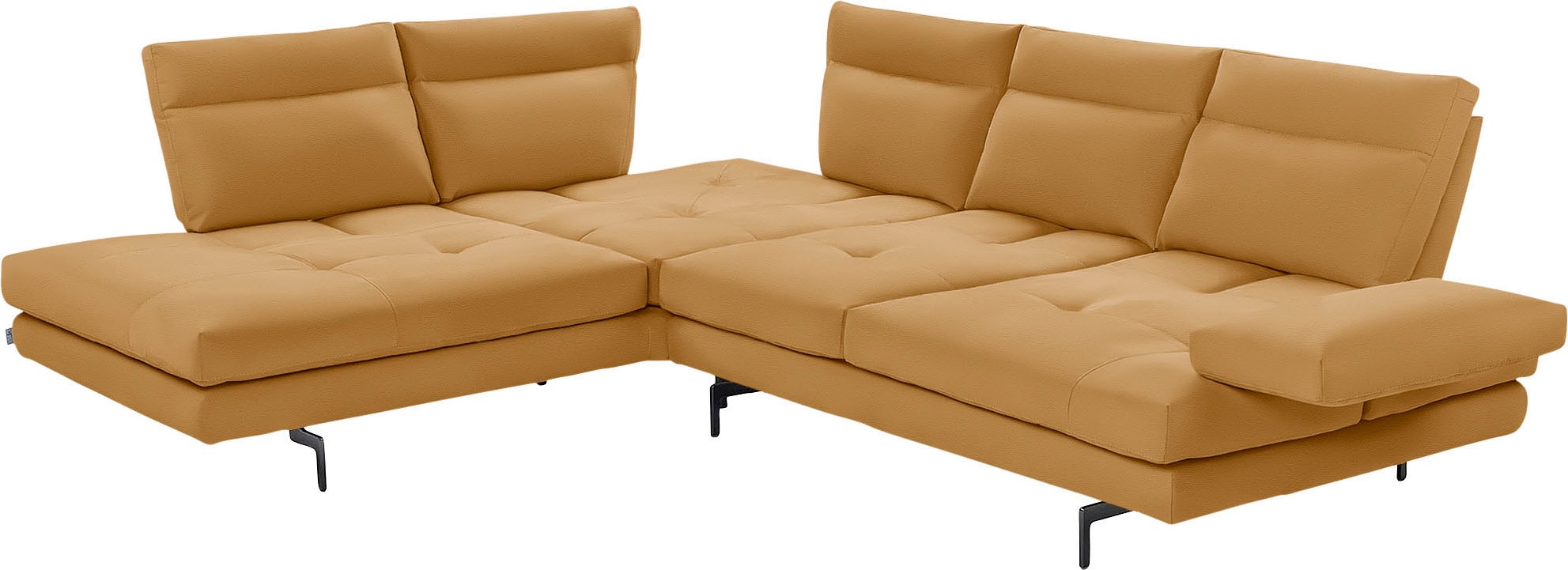 CALIA ITALIA Ecksofa »Toby Wing, L-Form, Designsofa mit sensationellem Sitzkomfort«, Sitztiefenverstellung, funktionale Ecke, Füße in schwarz matt